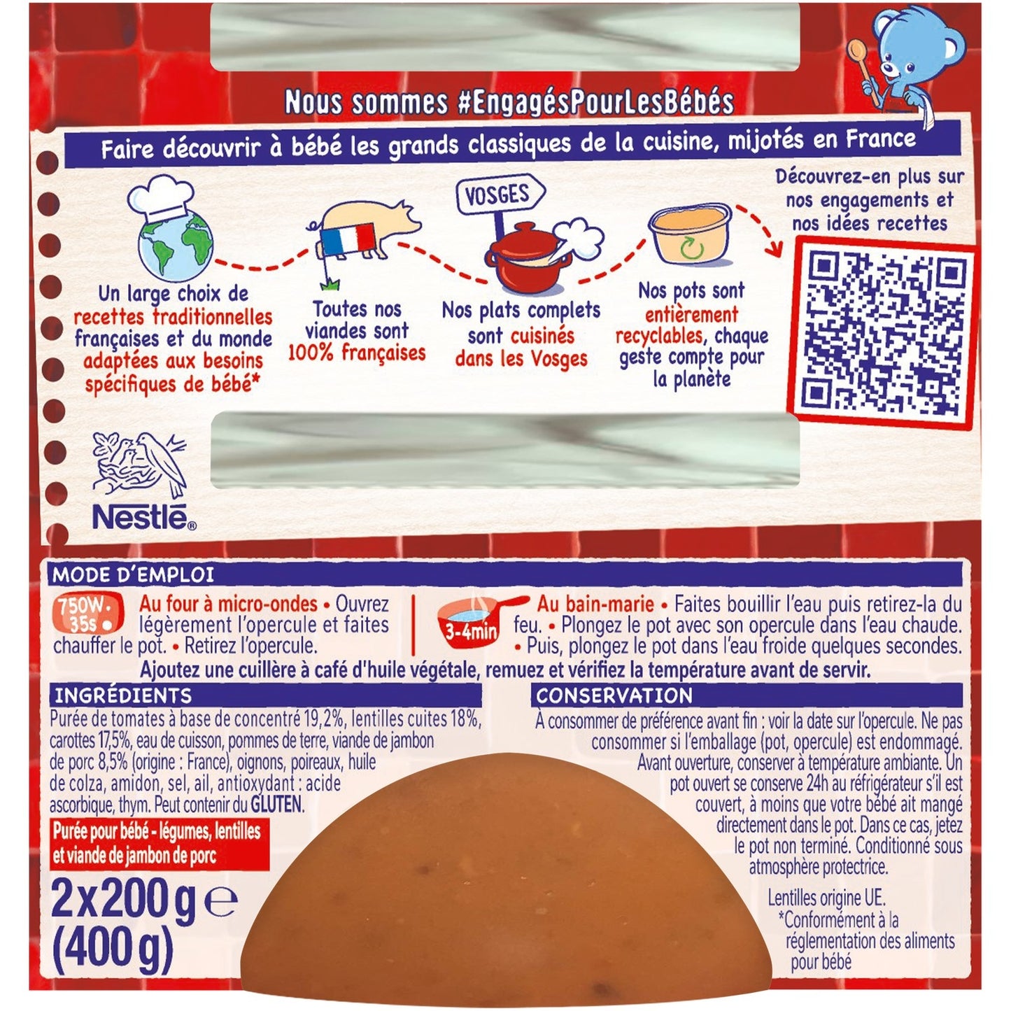 Babygericht ab 12 Monaten Grüne Linsen Schinken Kleines Rezept NESTLE