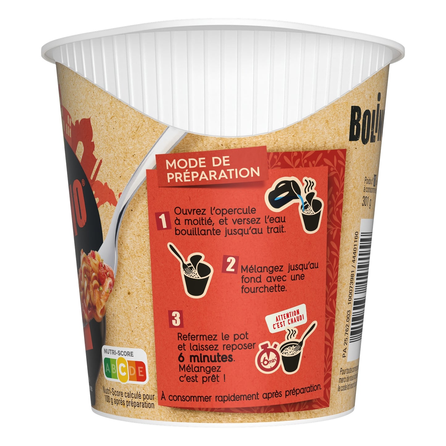 Plat Cuisiné Pâtes Tomate Fromage BOLINO