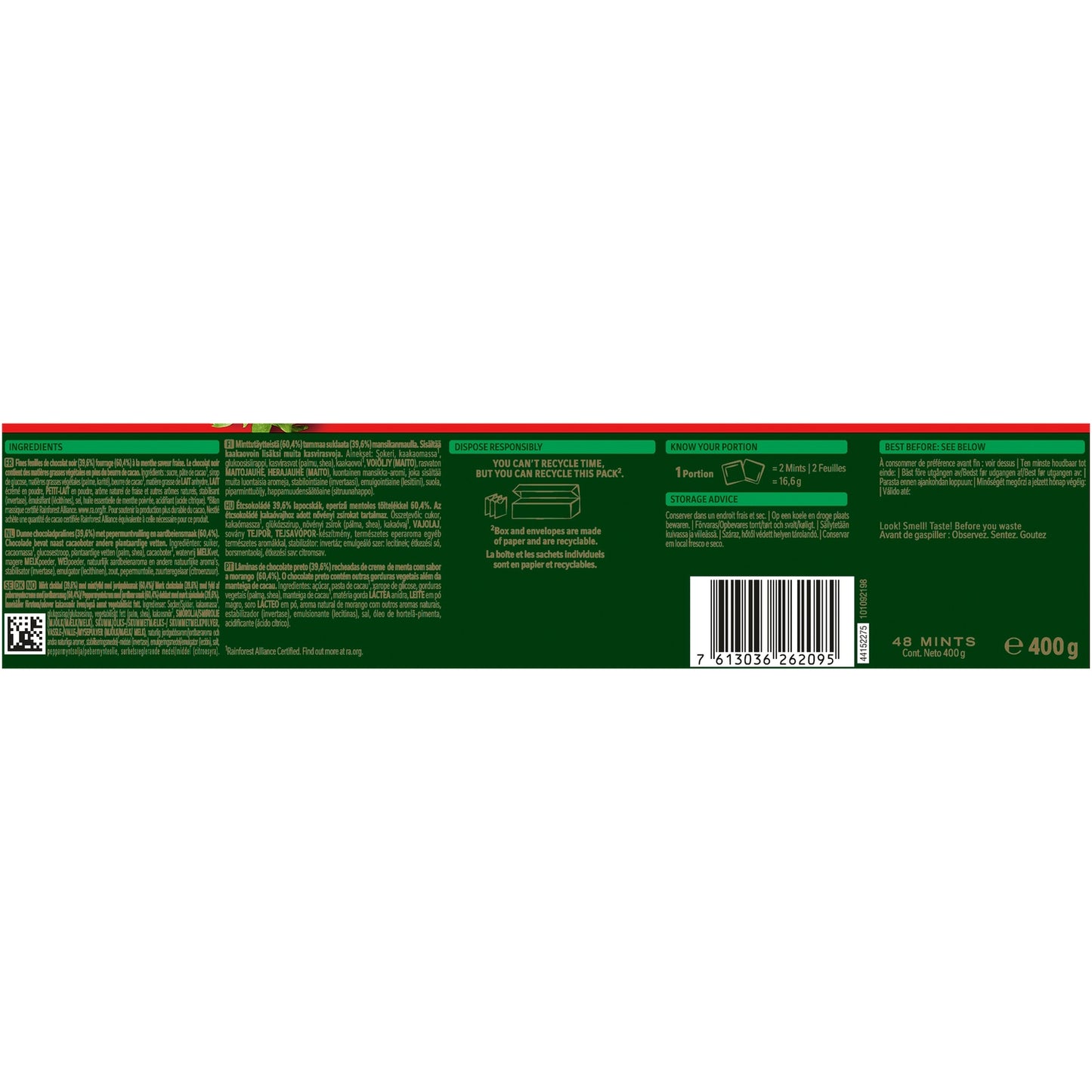 Dark Chocolate Filled with Mint Strawberry Flavor AFTER EIGHT