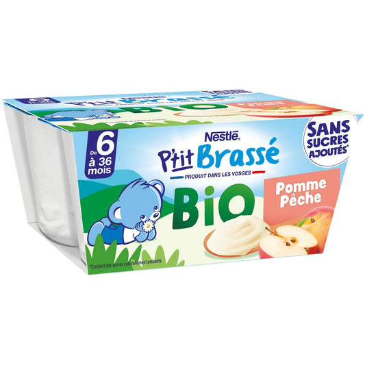 Desserts Bébé Dès 6 Mois Pomme Pêche Bio P'TIT BRASSE