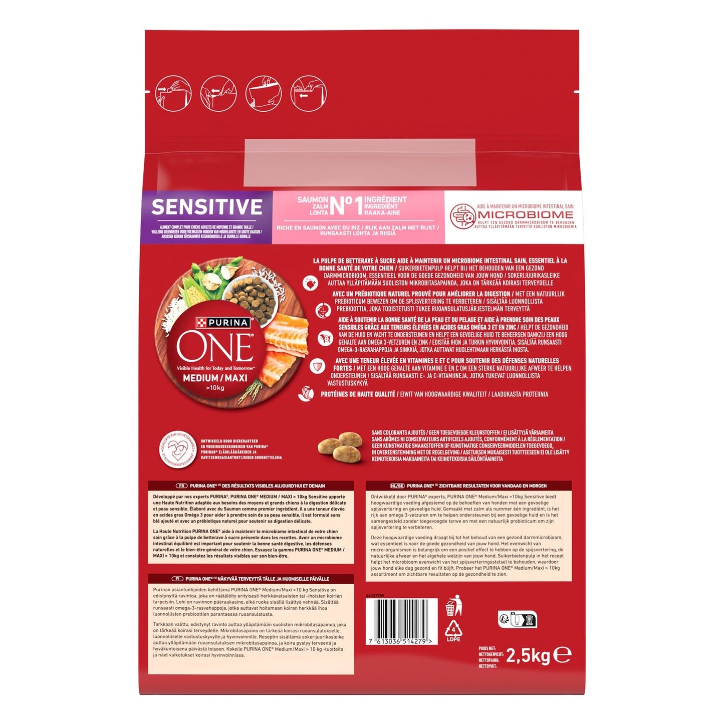 Croquettes pour Chien Adulte Medium Maxi +10kg Sensible Saumon PURINA ONE