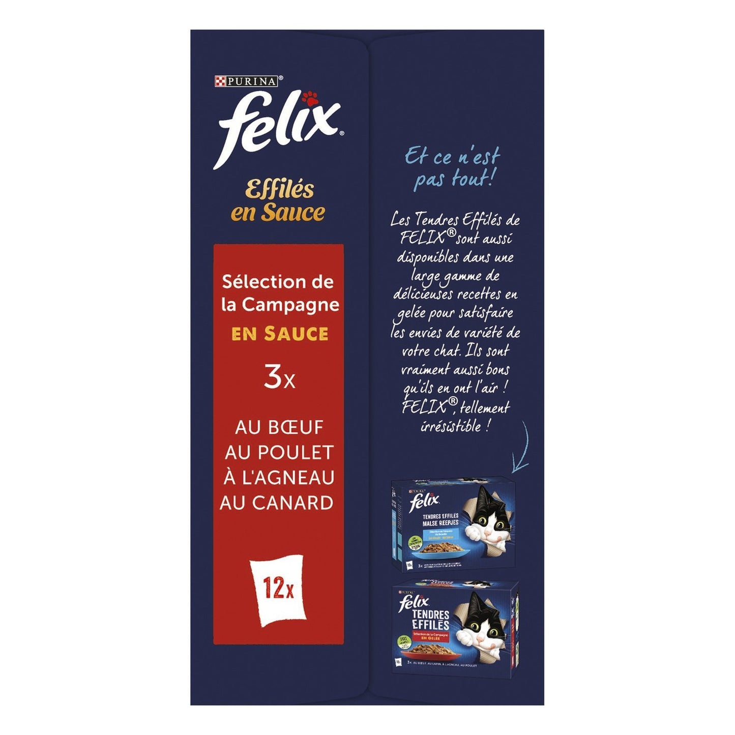 Purina Felix Adult Cat Food Shredded in Sauce with Beef, Chicken, Lamb & Duck
