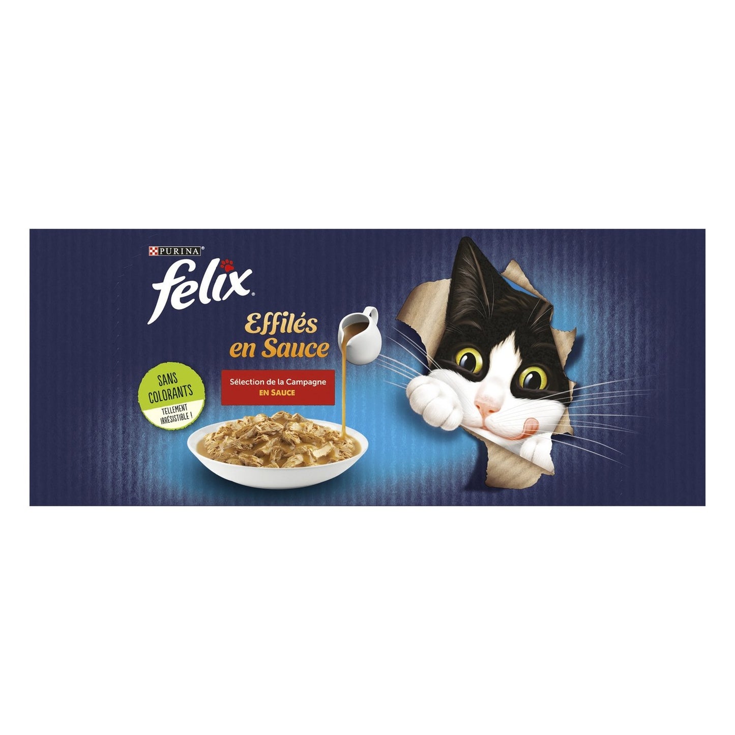 Purina Felix Adult Cat Food Shredded in Sauce with Beef, Chicken, Lamb & Duck