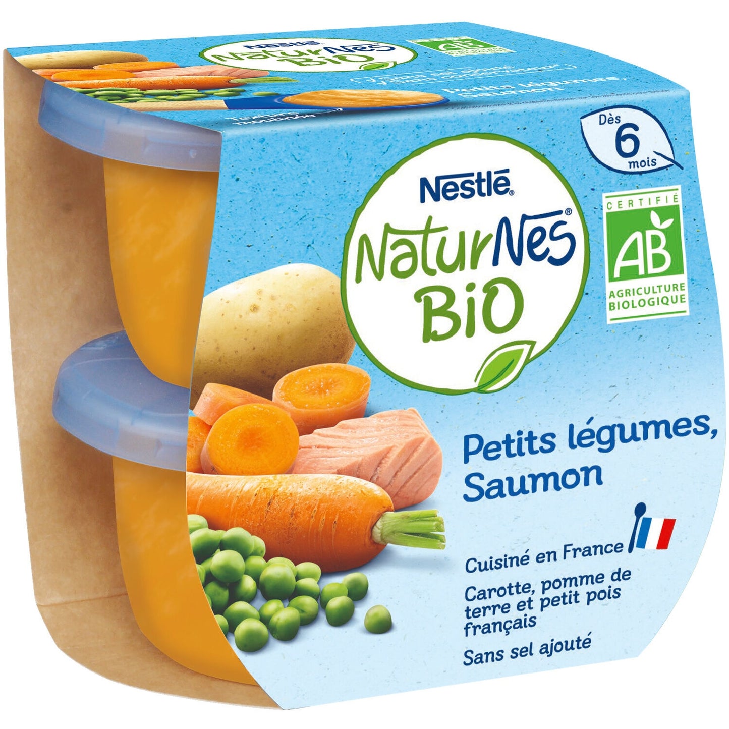 Plat Bébé Dès 6 Mois Petits Légumes Saumon Bio NESTLE NATURNES