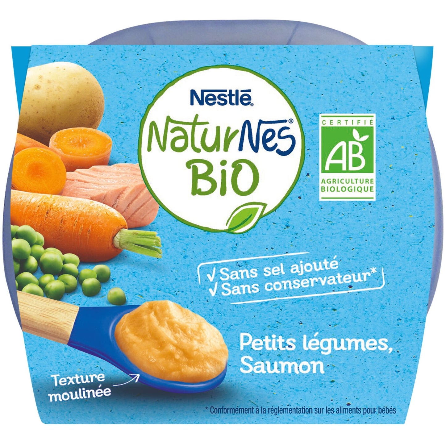 Plat Bébé Dès 6 Mois Petits Légumes Saumon Bio NESTLE NATURNES