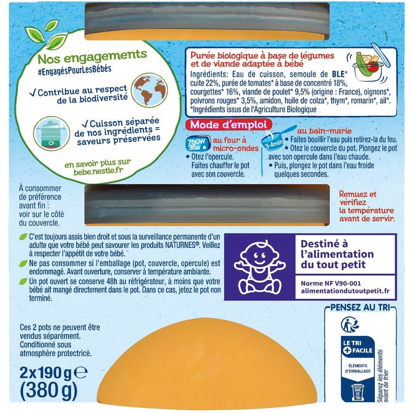 Plat Bébé Dès 6 Mois Petits Légumes Saumon Bio NESTLE NATURNES