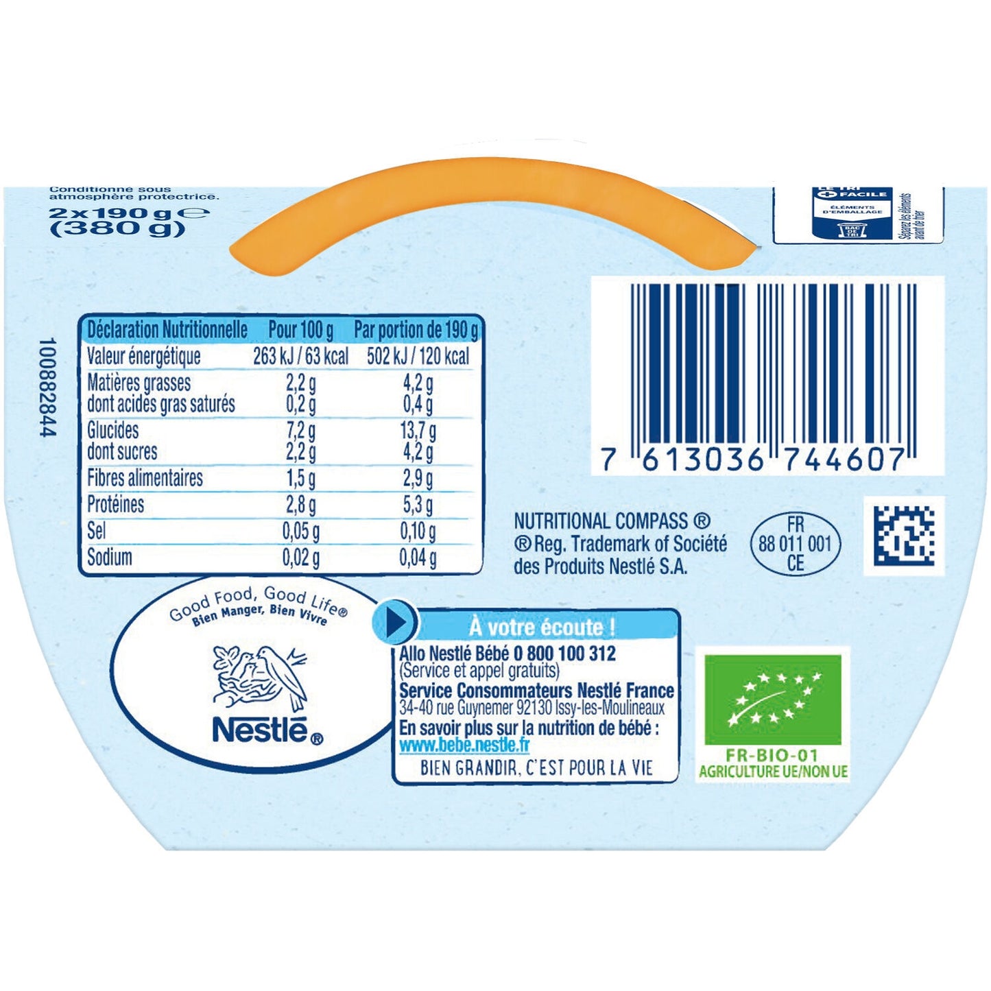 Plat Bébé Dès 6 Mois Petits Légumes Saumon Bio NESTLE NATURNES