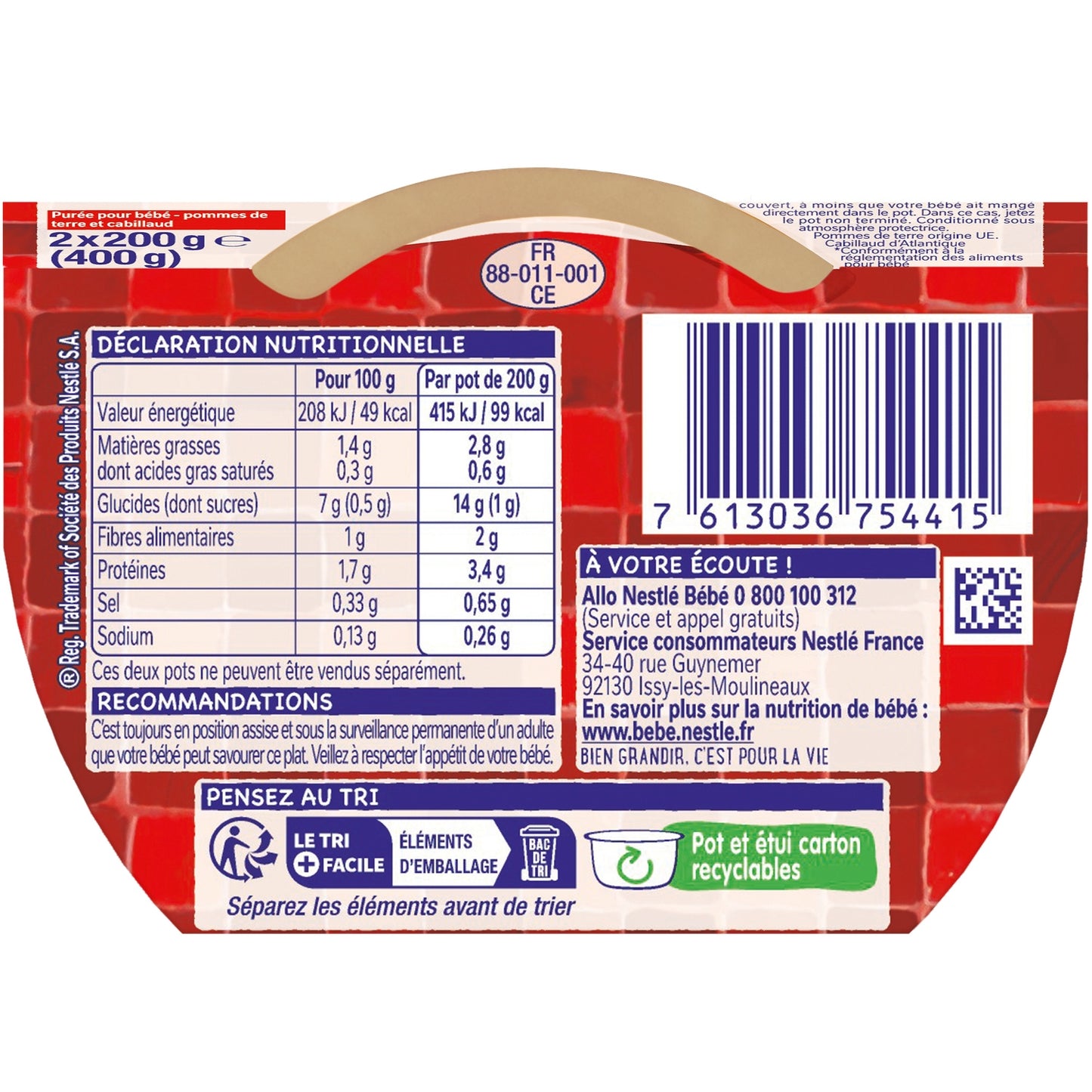 Plat Bébé Bébé Dés 8 Mois Parmentier de Cabillaud P'TITE RECETTE