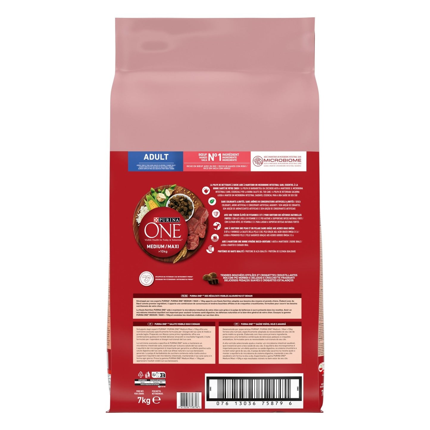 Croquettes pour Chien Adulte Médium Maxi +10kg Boeuf Riz PURINA ONE