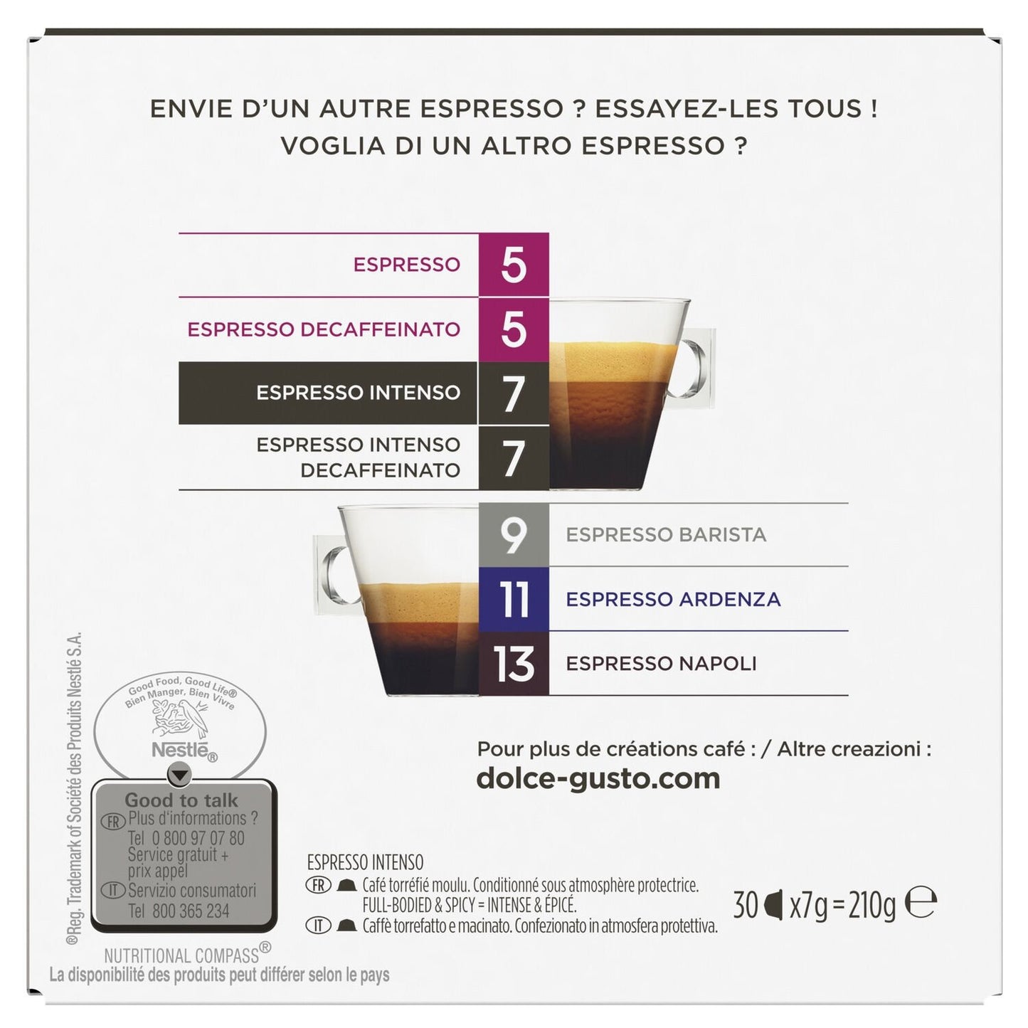 Coffee Capsules Espresso Intenso Intensity 7 NESCAFE DOLCE GUSTO