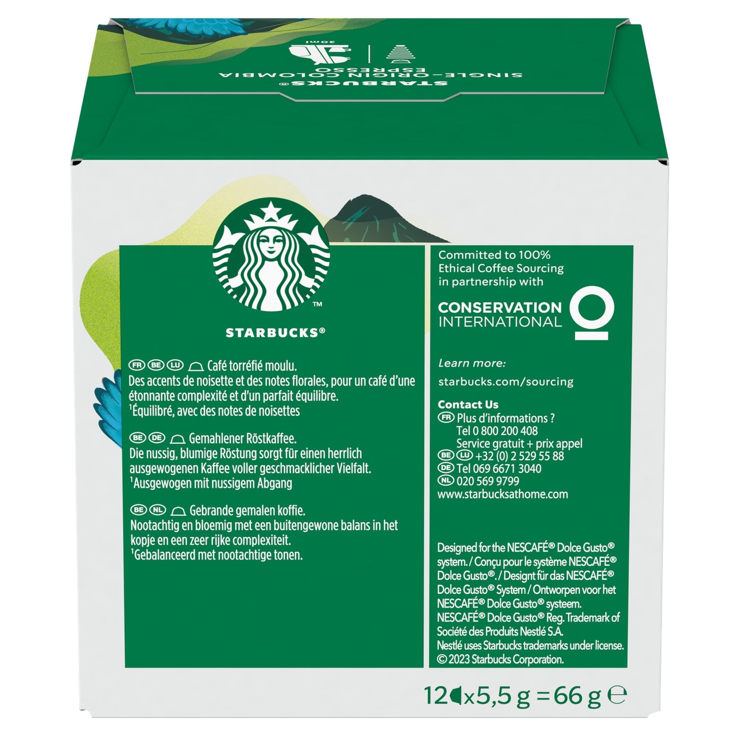 Coffee Capsules Espresso Colombia Intensity 7 Compatible Dolce Gusto STARBUCKS