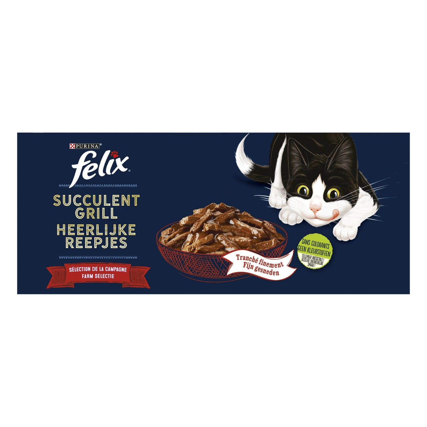 Pâtée pour Chat Adulte en Sauce Boeuf Poulet Canard Dinde Succulent Grill FELIX