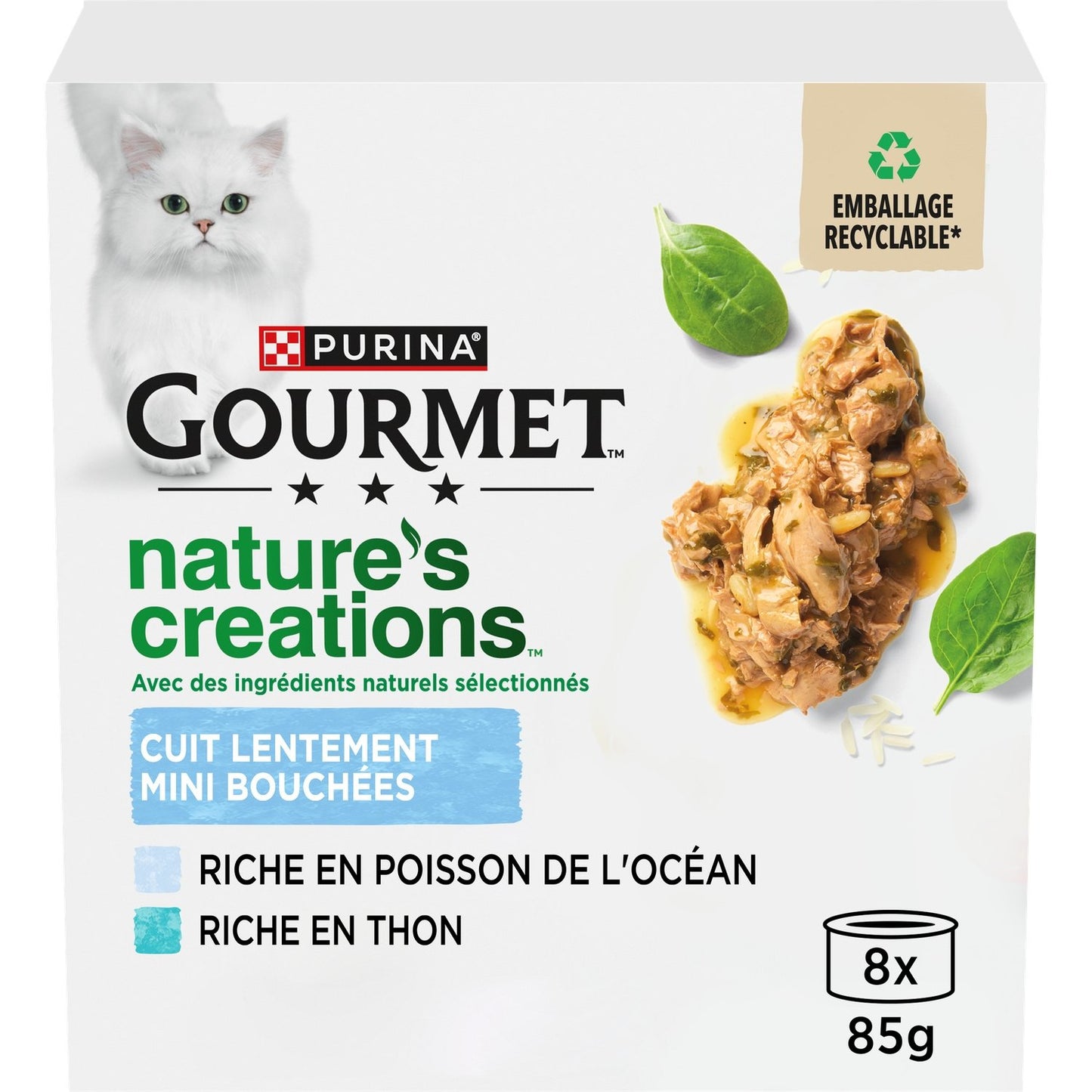 Pâtée pour Chat Adulte en Sauce Poisson Thon Nature's Creations GOURMET Les 8 boîtes de 85g