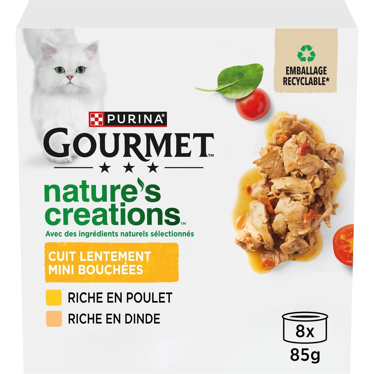 Pâtée pour Chat Adulte en Sauce Poulet Dinde Nature's Creations GOURMET Les 8 boîtes de 85g