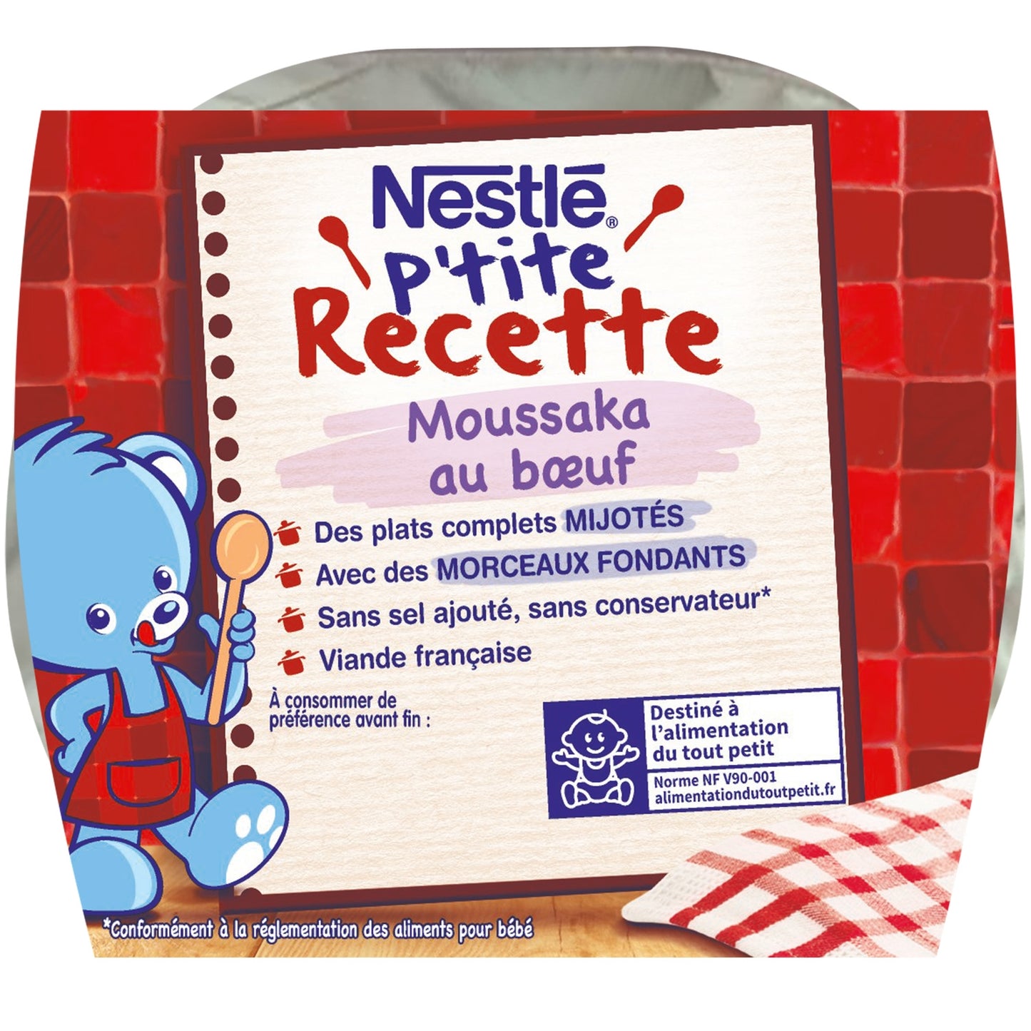 Plat Bébé Dés 8 Mois Moussaka au Bœuf P'tite Recette NESTLE