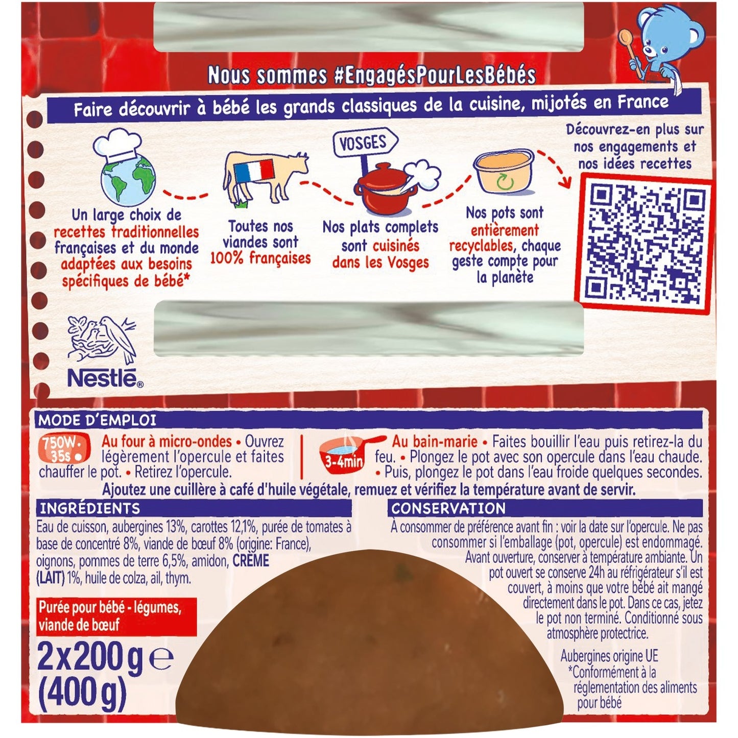 Plat Bébé Dés 8 Mois Moussaka au Bœuf P'tite Recette NESTLE