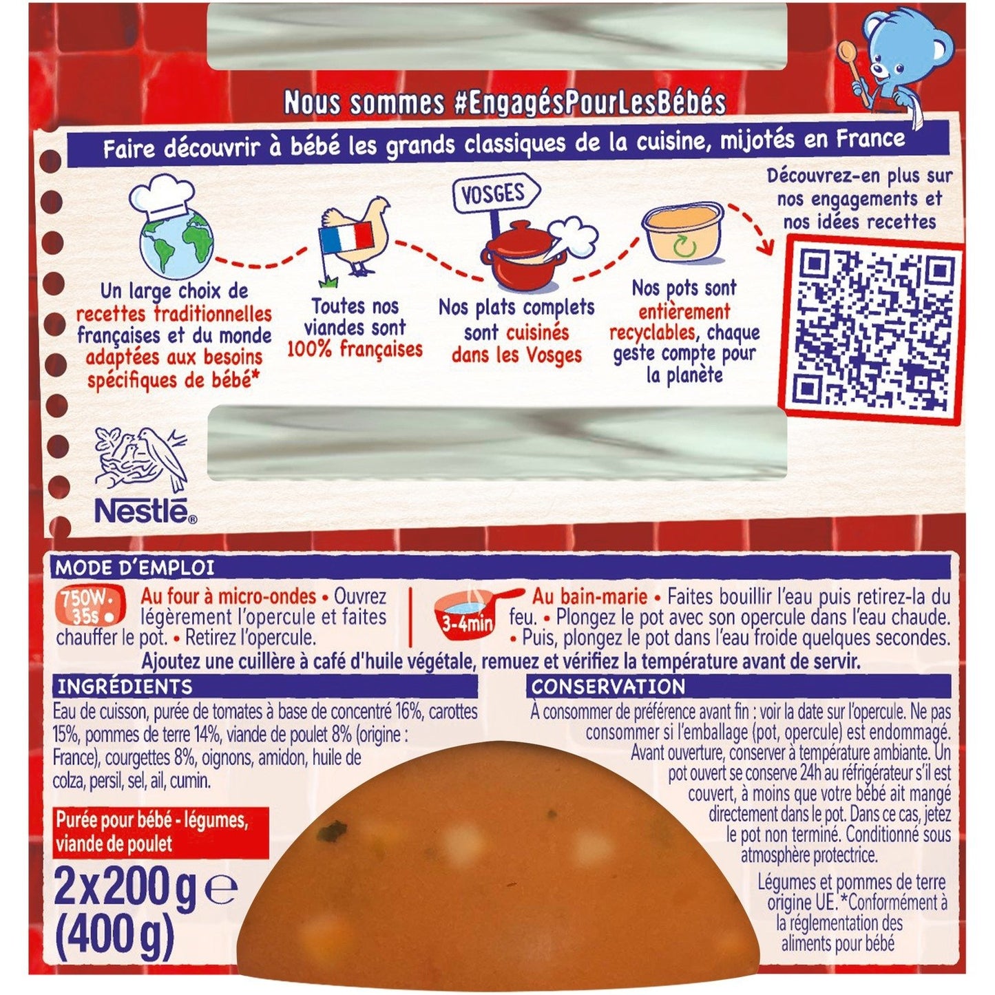 Plat Bébé Dés 12 Mois Tajine de Poulet P'tite Recette NESTLE