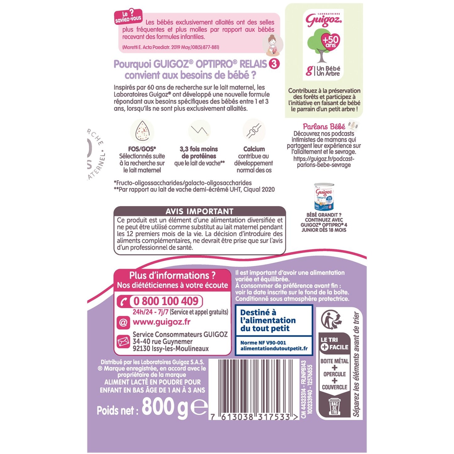 Evolia A2 Powdered Baby Milk 3rd Age GUIGOZ