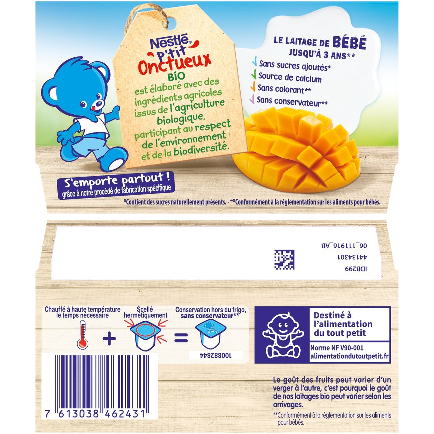 Dessert Bébé Dés 6mois, Mangue Bio NESTLE