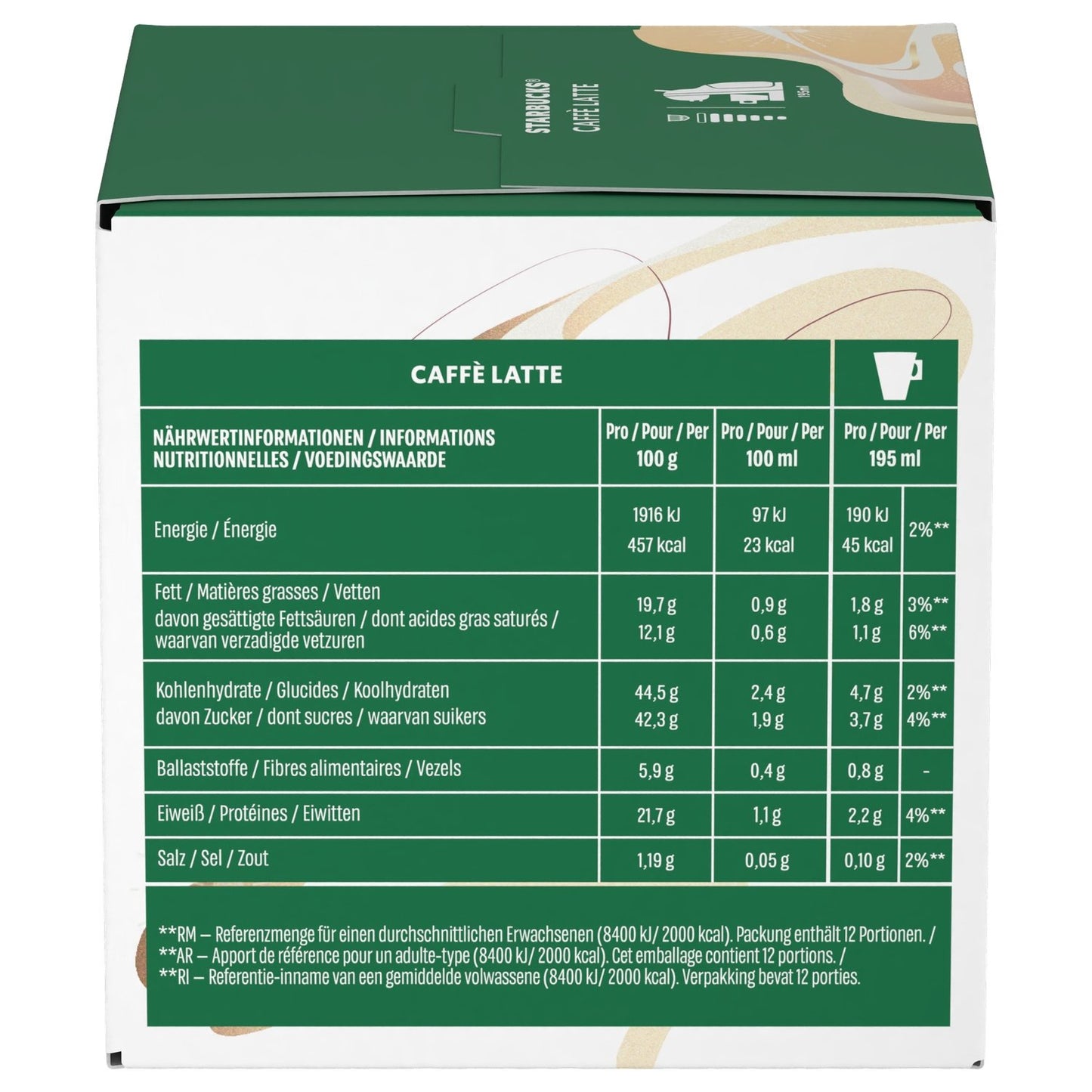 Coffee Capsules Caffe Latte Compatible Dolce Gusto STARBUCKS