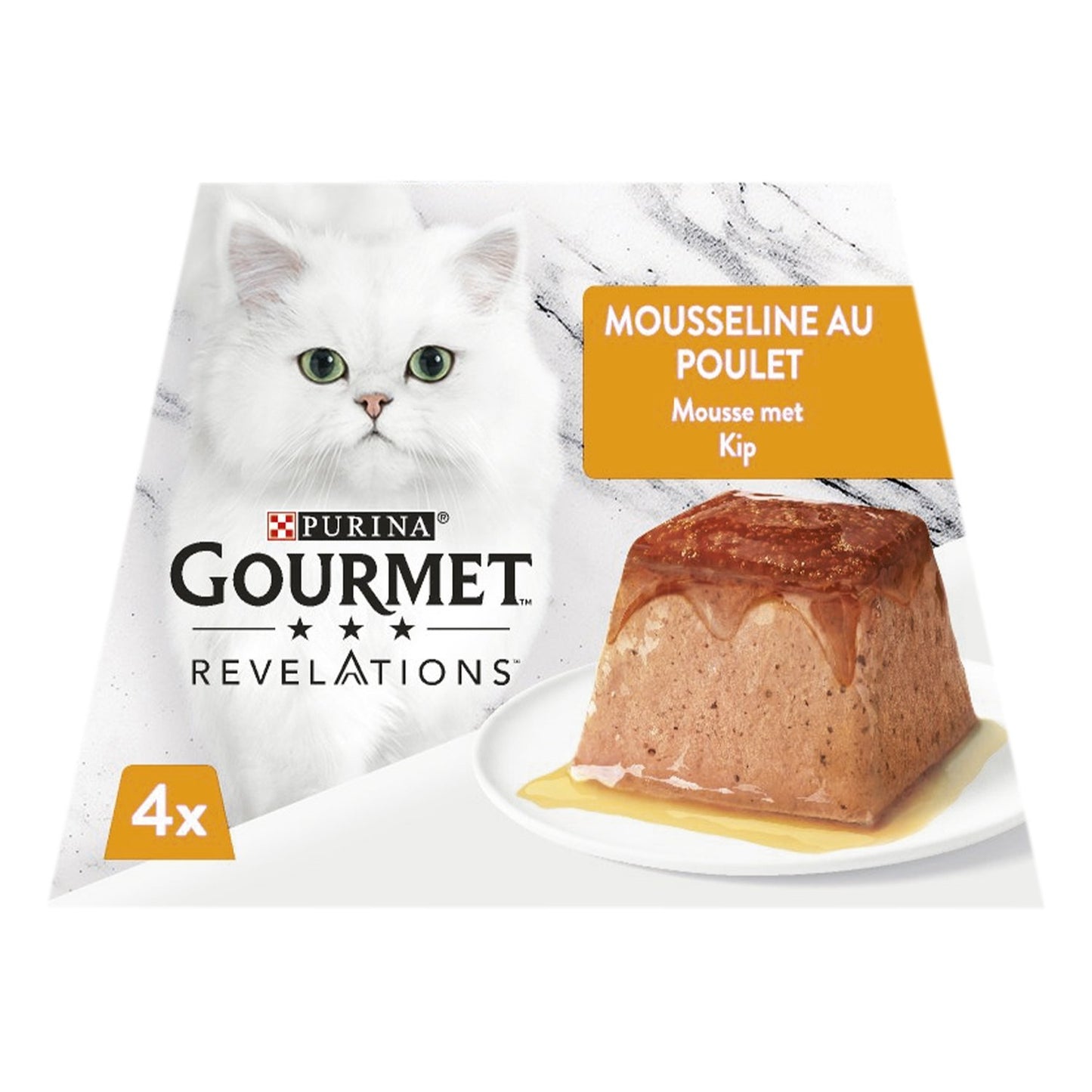 Pâtée pour Chat Adulte en Mousse Poulet Nappée Sauce Gourmet Revelations GOURMET