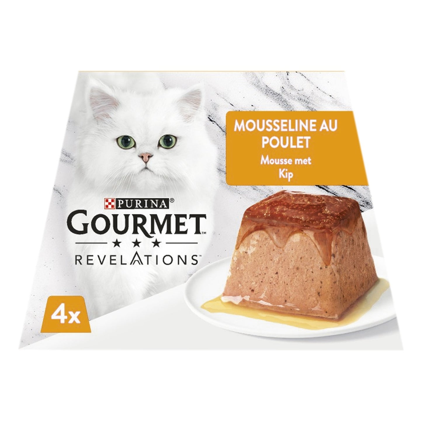 Pâtée pour Chat Adulte en Mousse Poulet Nappée Sauce Gourmet Revelations GOURMET