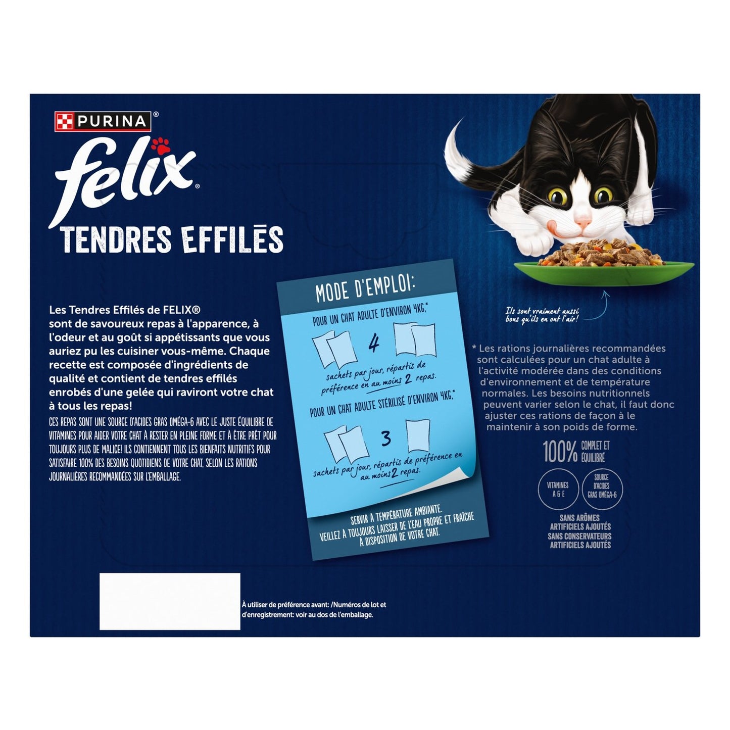 Pâtée pour Chat Adulte Tendres Effilés en Gelée Boeuf Truite Poulet Saumon Légumes FELIX