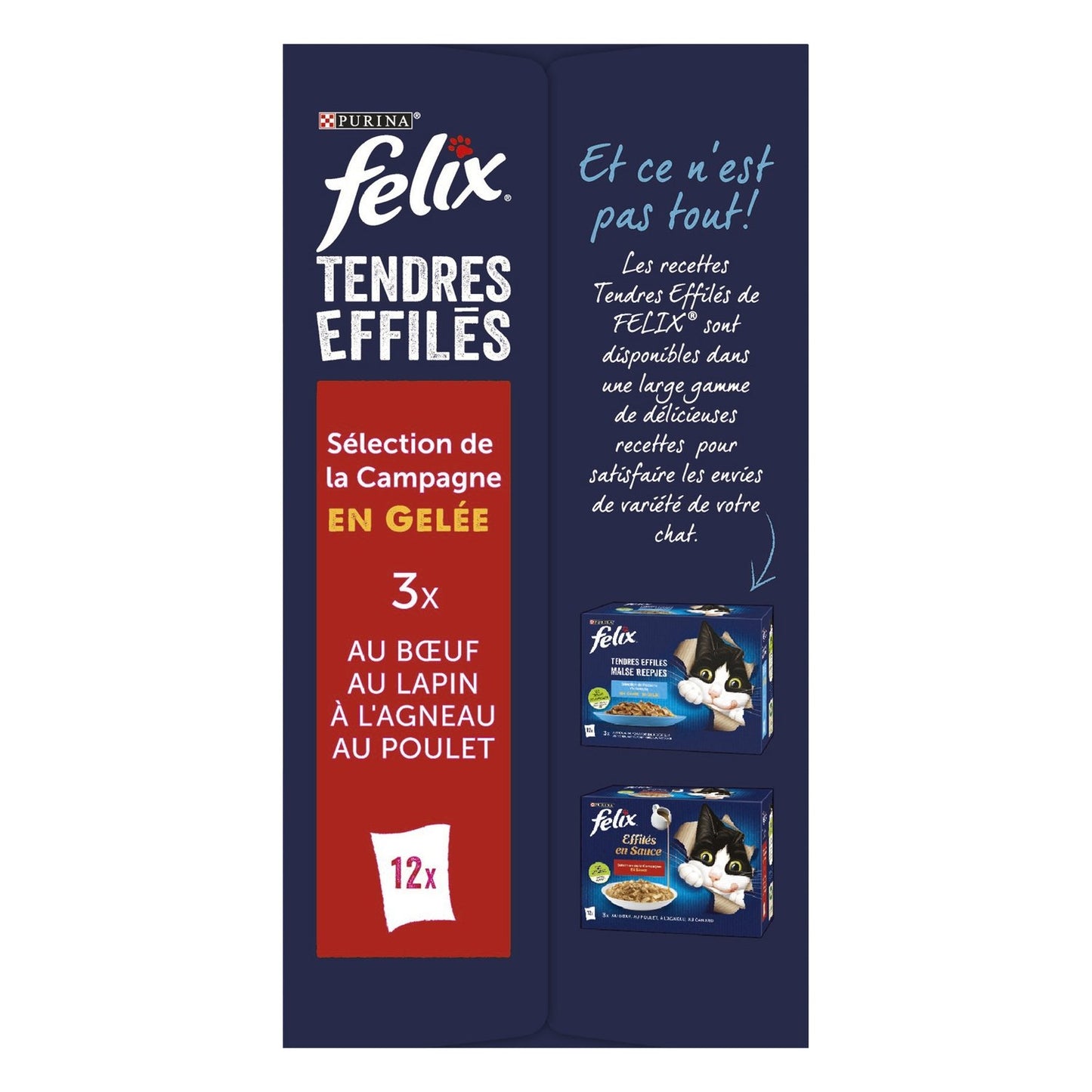 Felix Adult Cat Food in Jelly with Shredded Beef, Rabbit, Lamb & Chicken