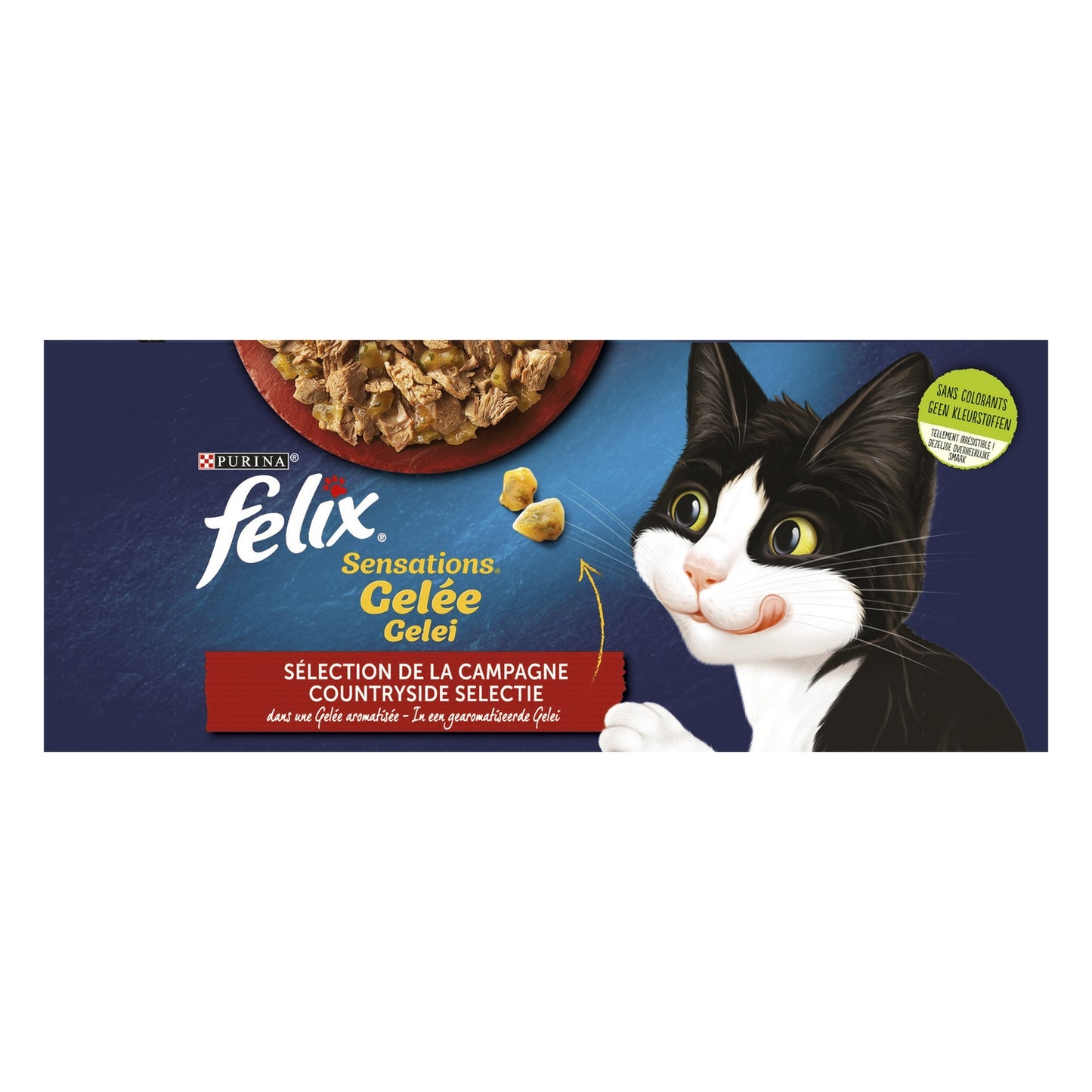 Pâtée pour Chat Adulte en Gelée Boeuf Poulet Canard Agneau Sensations FELIX