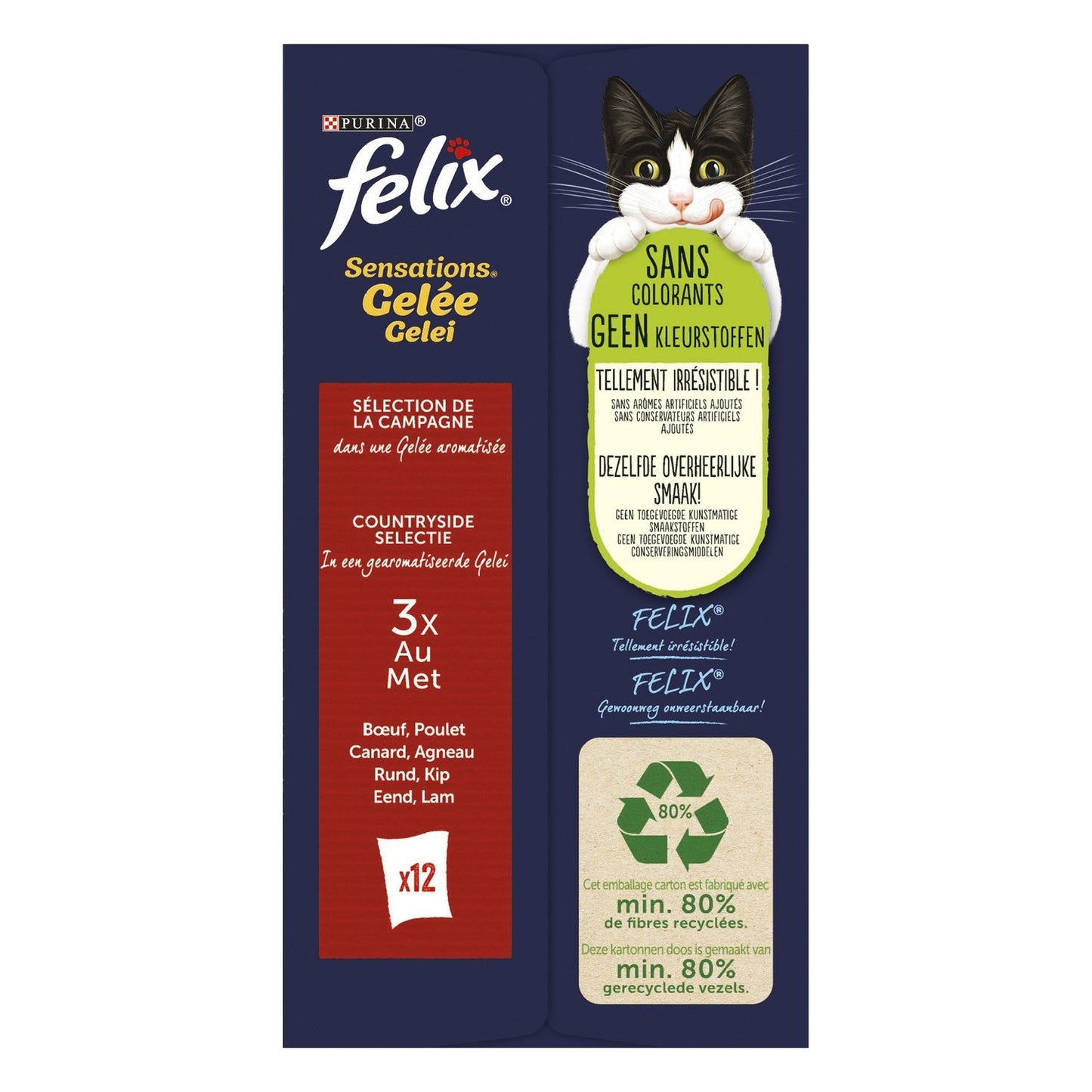 Adult Katzenfutter in Gelee Rind Huhn Ente Lamm Sensations FELIX