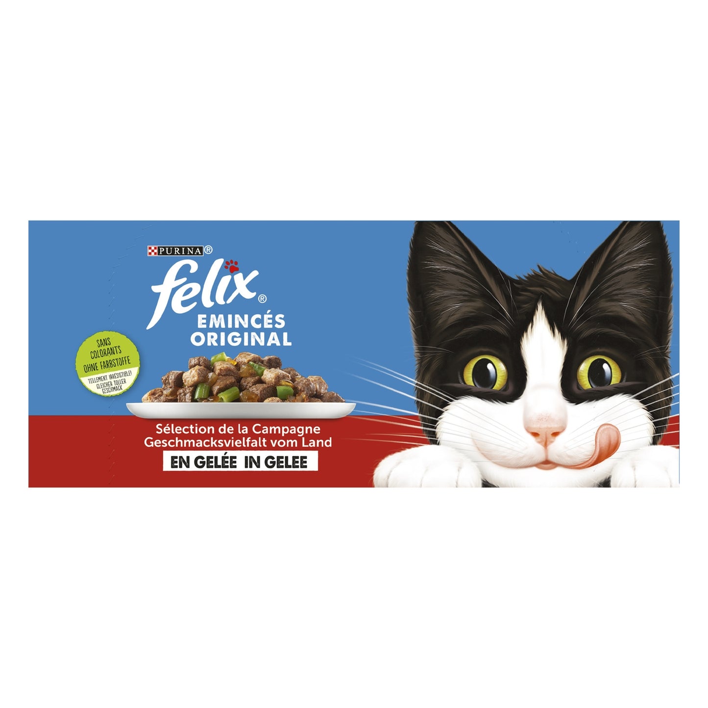 Pâtée pour Chat Adulte Emincés en Gelée Volaille Légumes FELIX