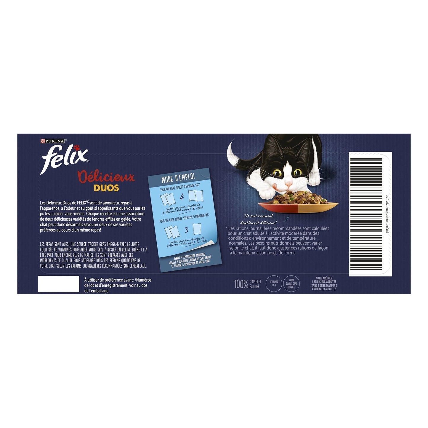 Pâtée pour Chat Adulte Délicieux Duos en Gelée Sélection Campagne Légume FELIX