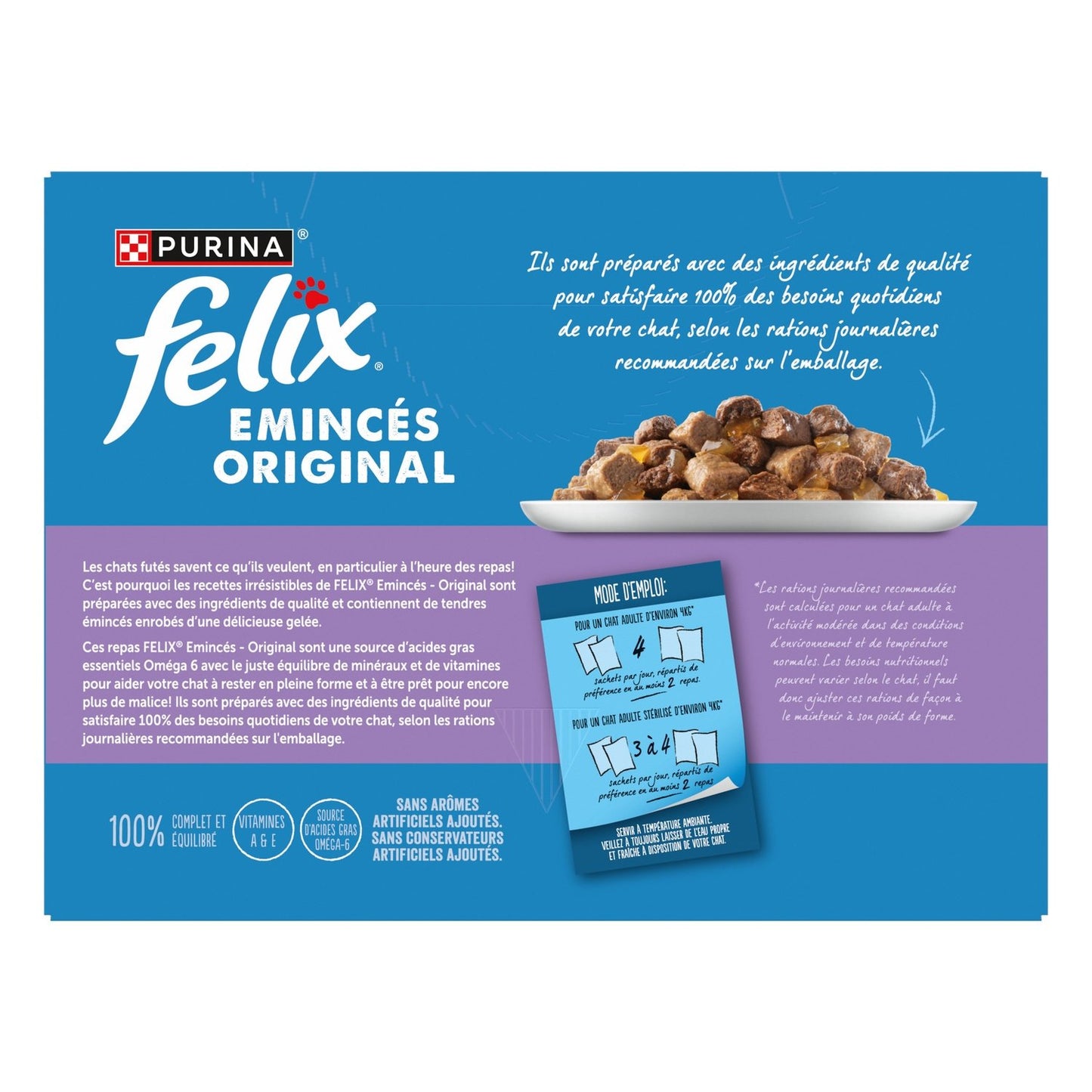 Pâtée pour Chat Adulte Emincés en Gelée Boeuf Poulet Saumon Thon FELIX