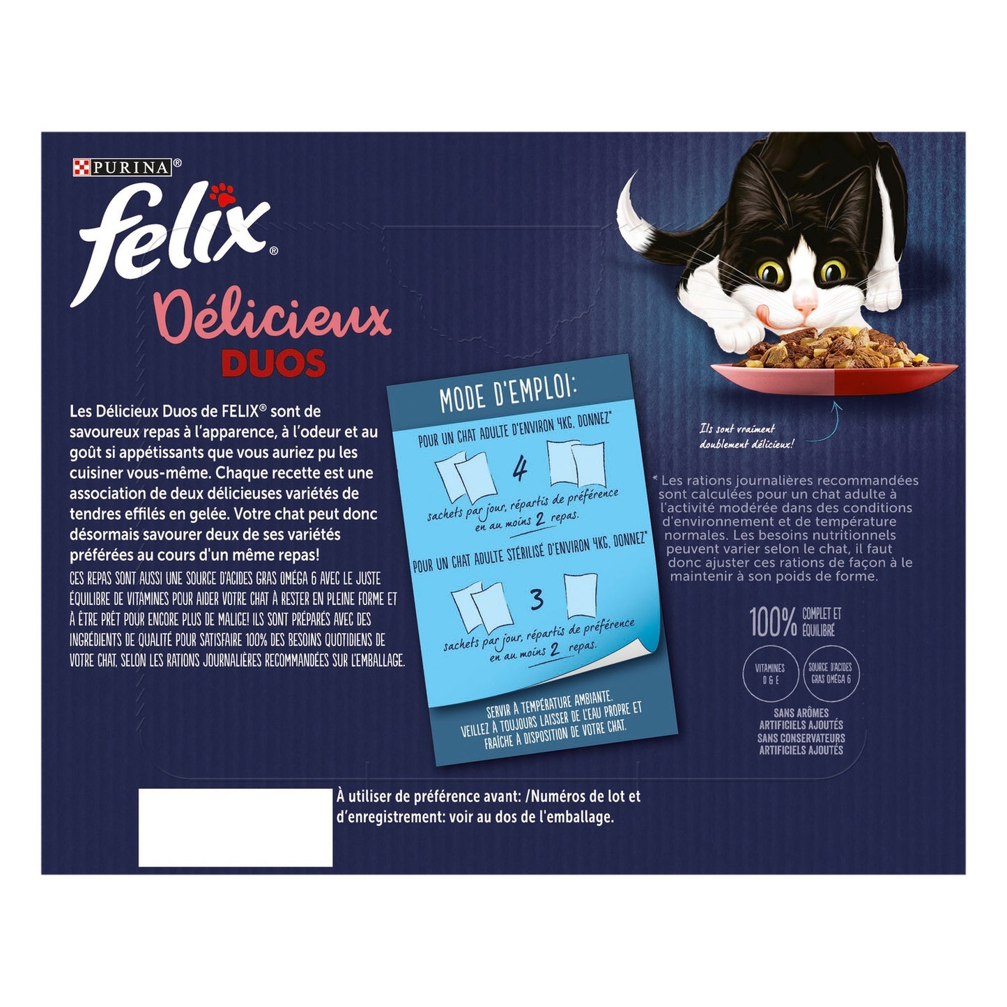 Adult Katzenfutter in Gelee mit Fleisch und Fisch, Delicious Duos FELIX