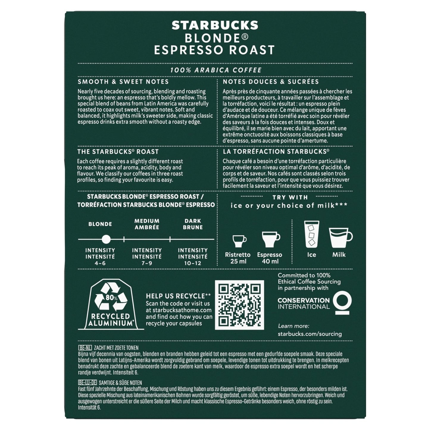 Café Capsules Expresso Intensité 6 Compatible Nespresso STARBUCKS