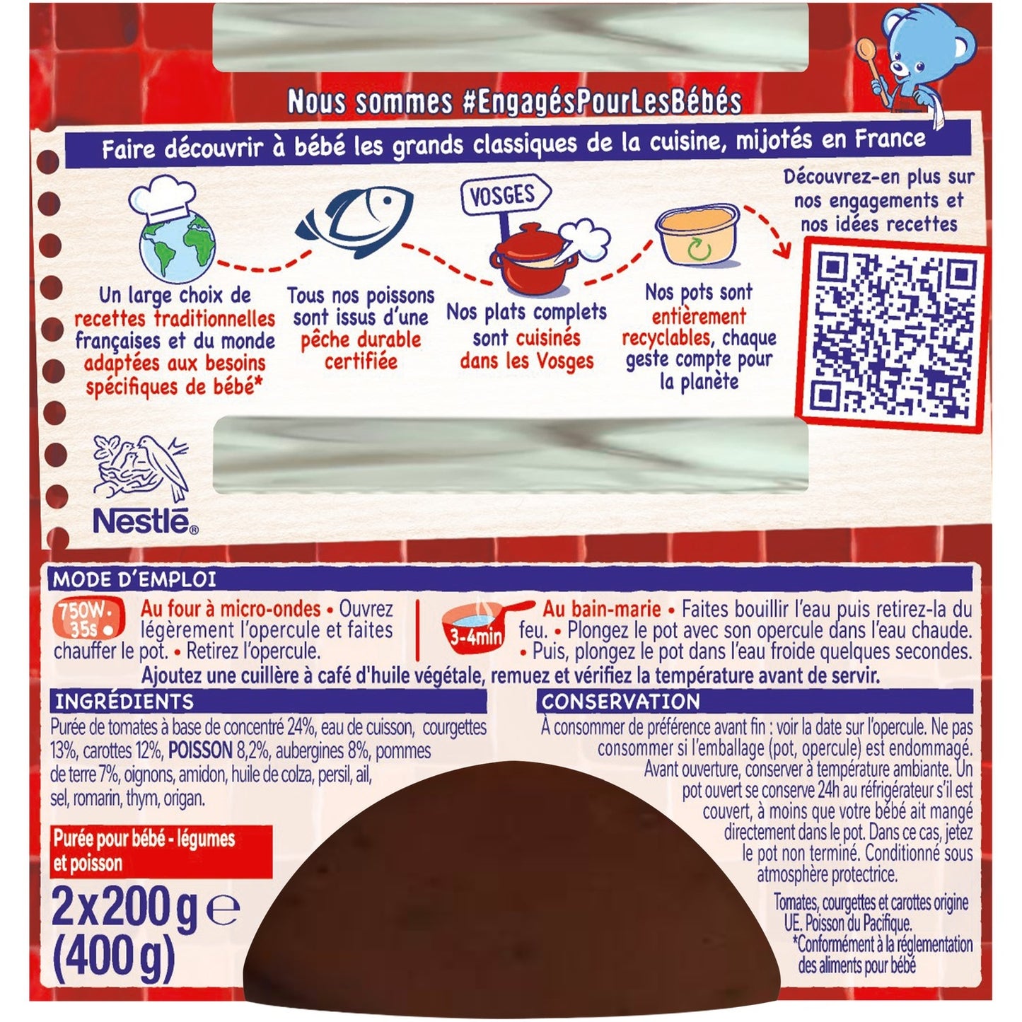 Plat Bébé Dés 12 Mois Poisson à la Provençale P'tite Recette NESTLE