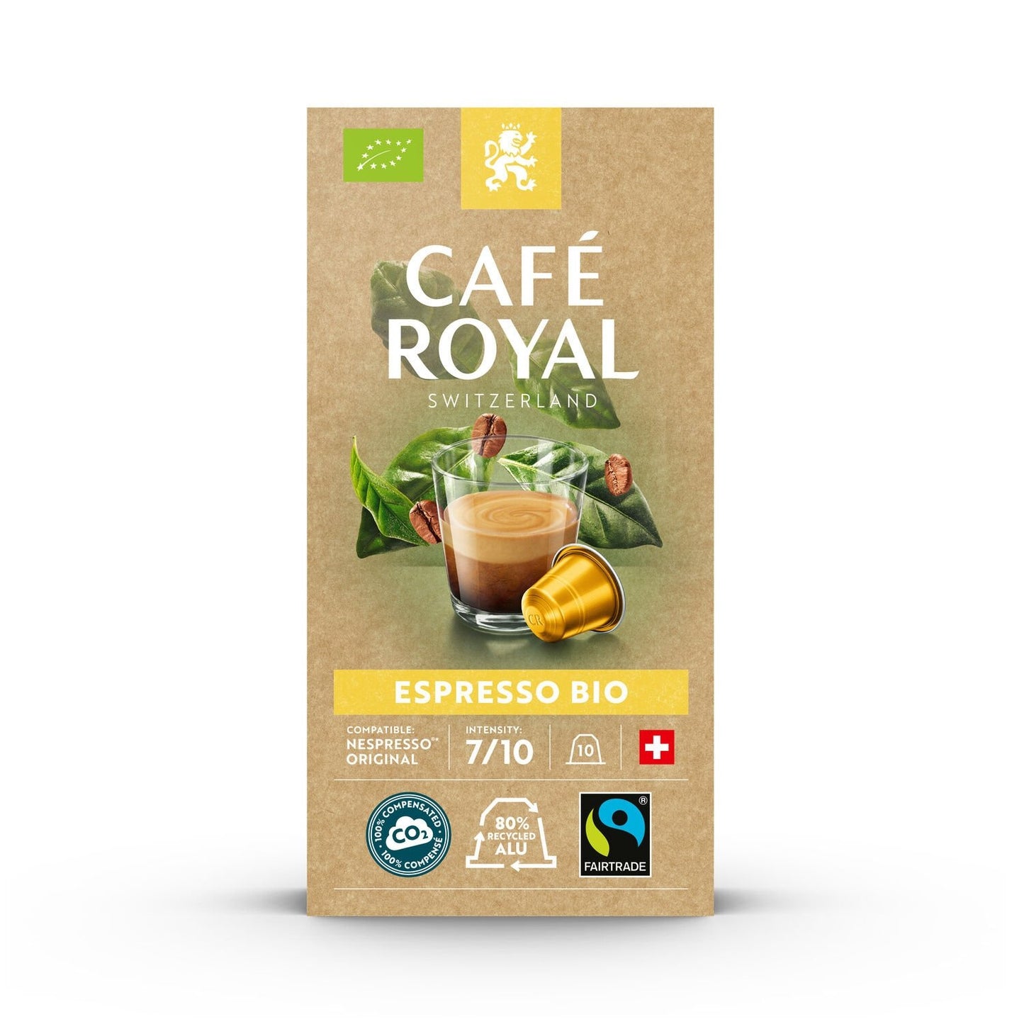 Coffee Capsules Compatible Nespresso Organic Espresso CAFE ROYAL