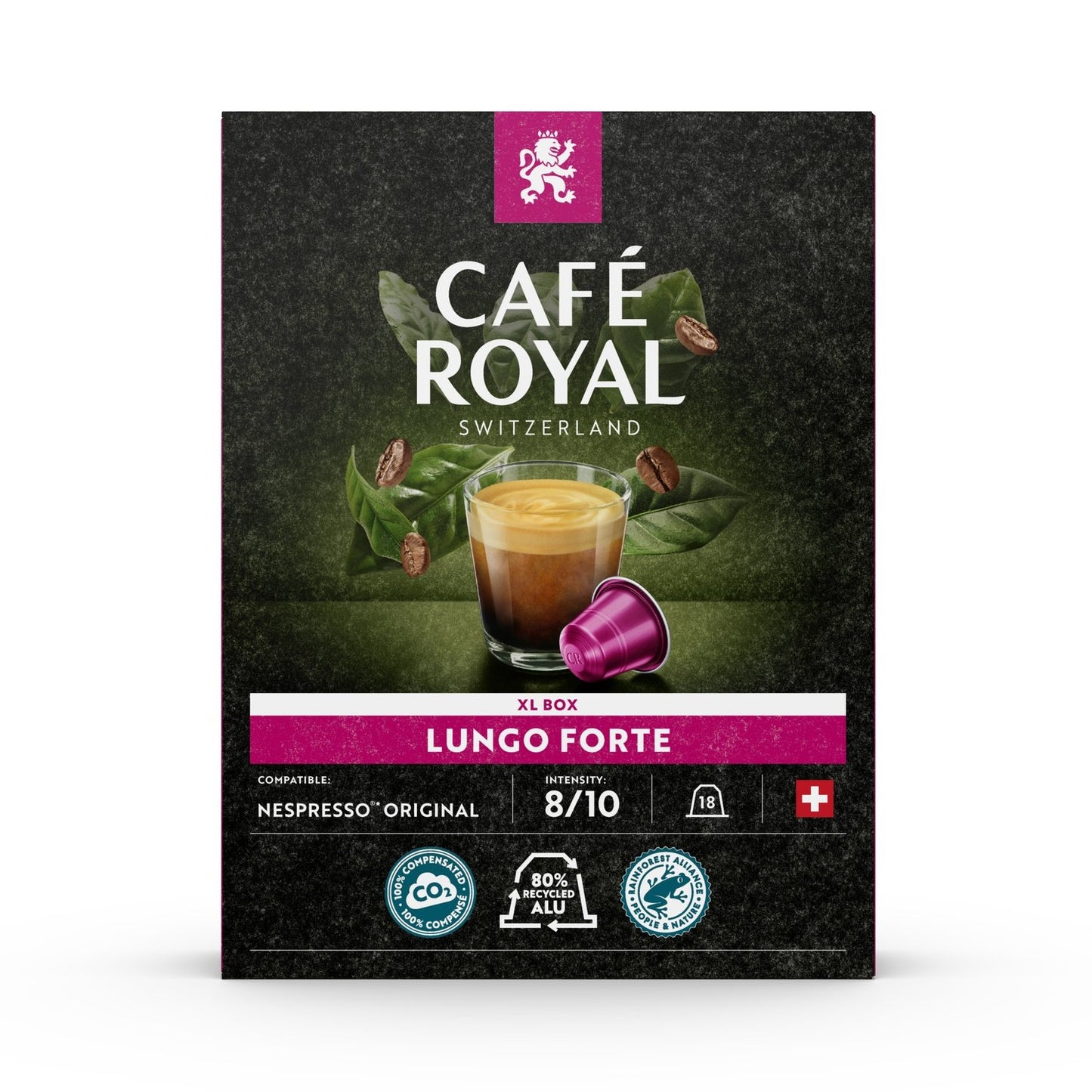 Café Capsules Compatibles Nespresso Lungo Forte N°8 CAFE ROYAL