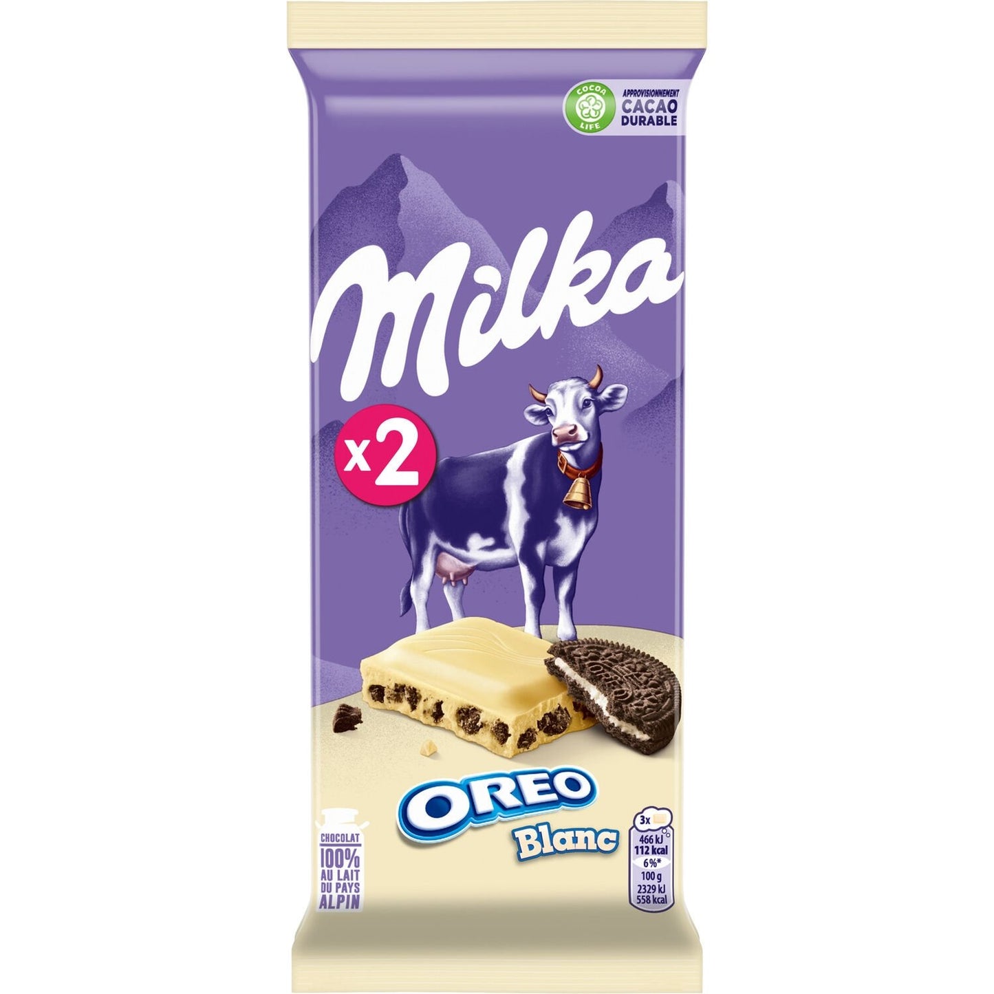 MILKA White Chocolate Bar with Oreo Cookie Pieces