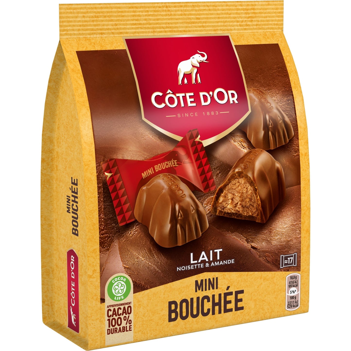Bouchées Chocolats Lait Noisette et Amande COTE D'OR