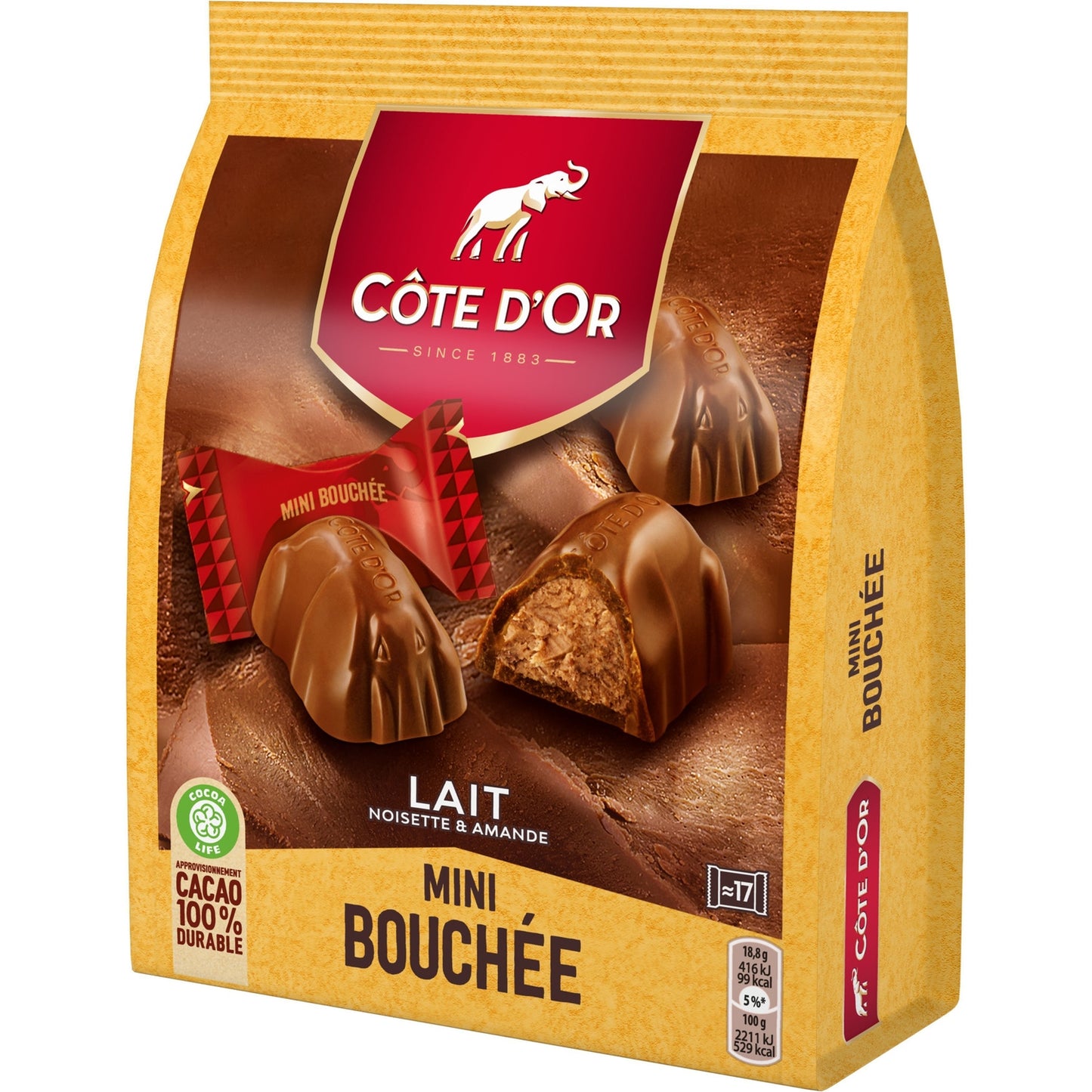 Bouchées Chocolats Lait Noisette et Amande COTE D'OR