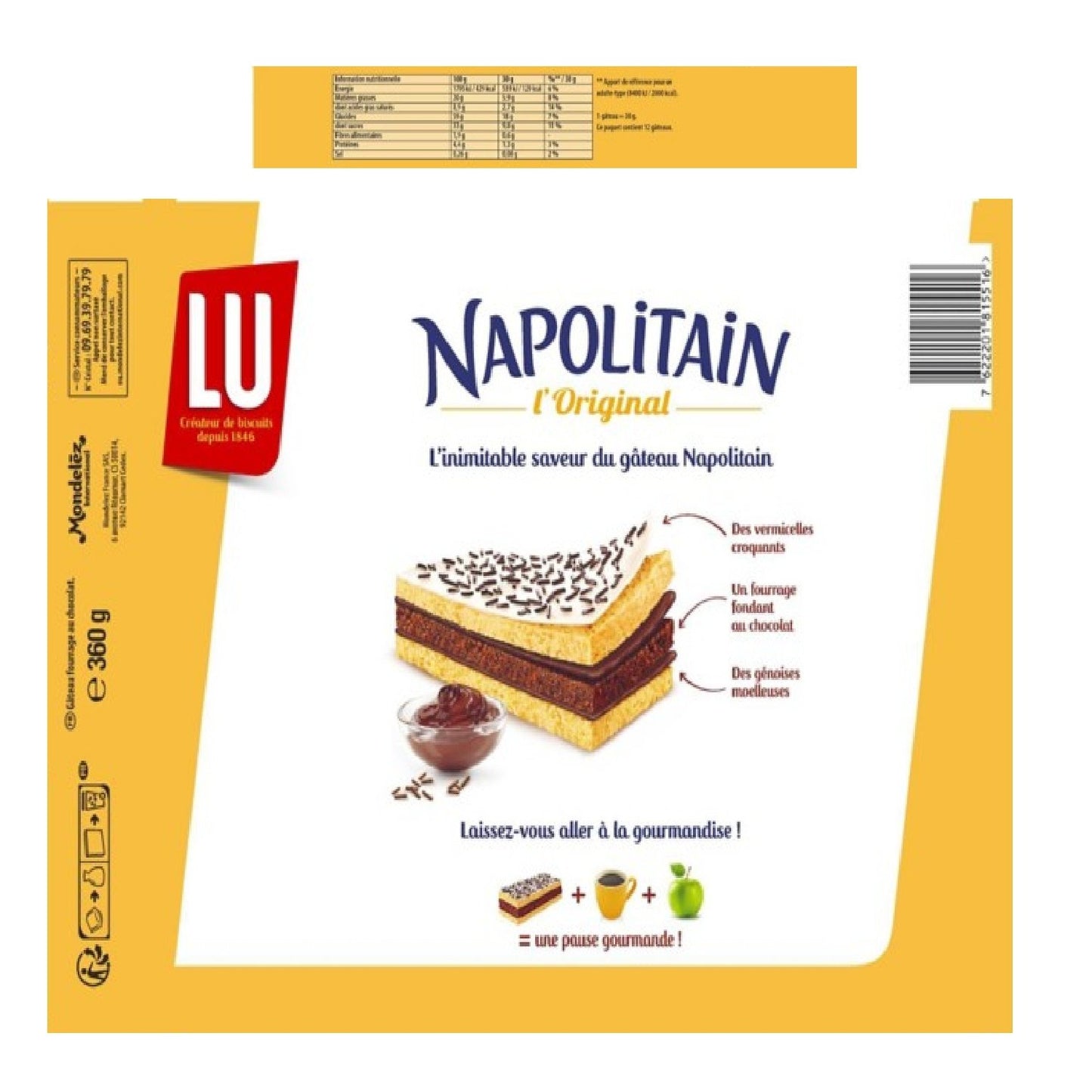 Gâteaux au Chocolat l'Original Napolitain LU