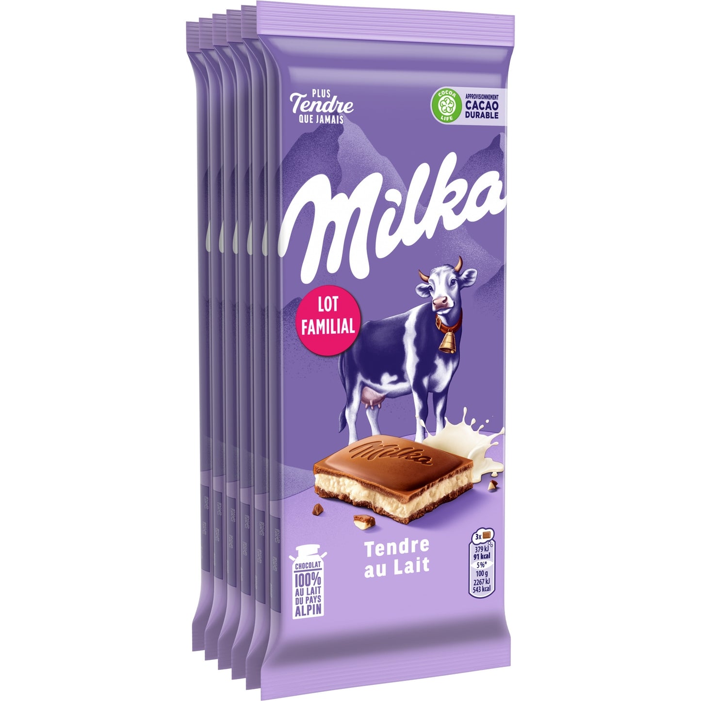Tablette de Chocolat au Lait Tendre au Lait MILKA