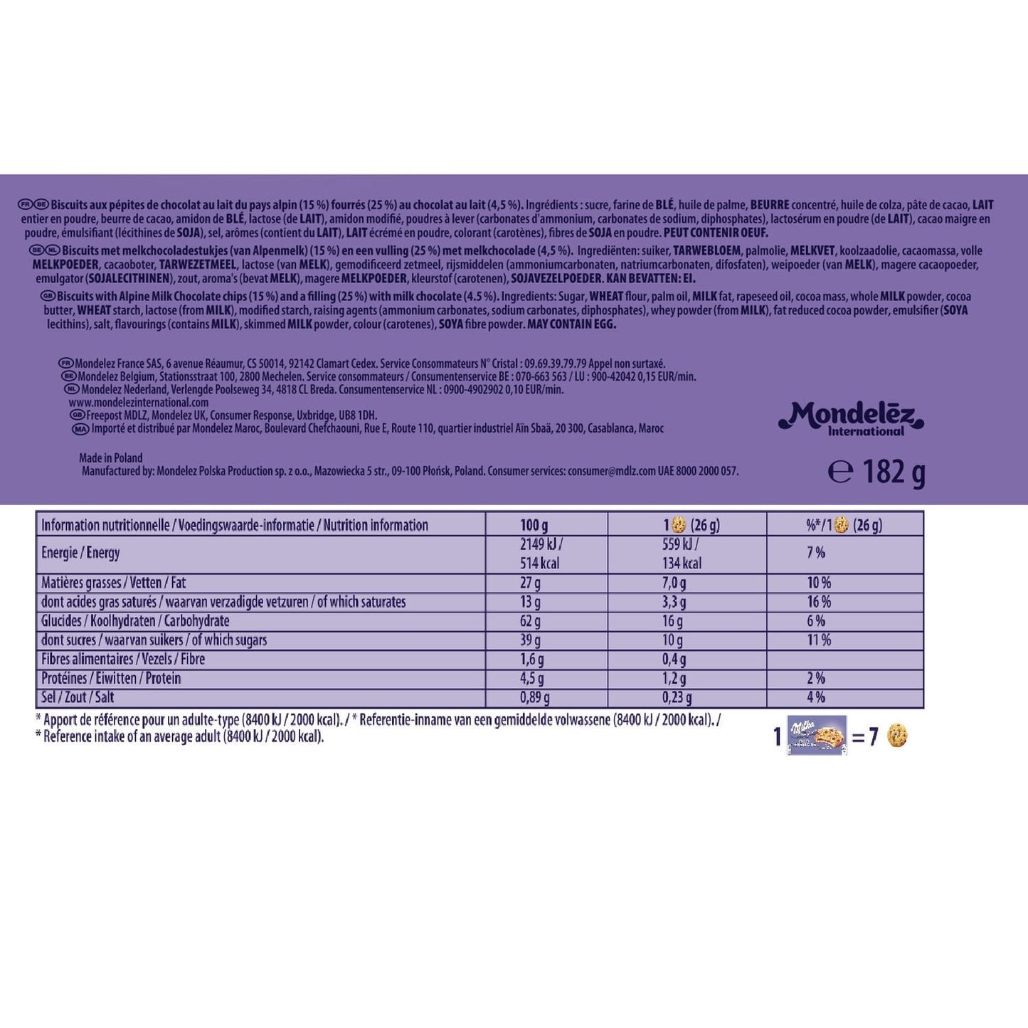 Chocolate Chip Cookies with Dark Chocolate by Choco Sensations MILKA