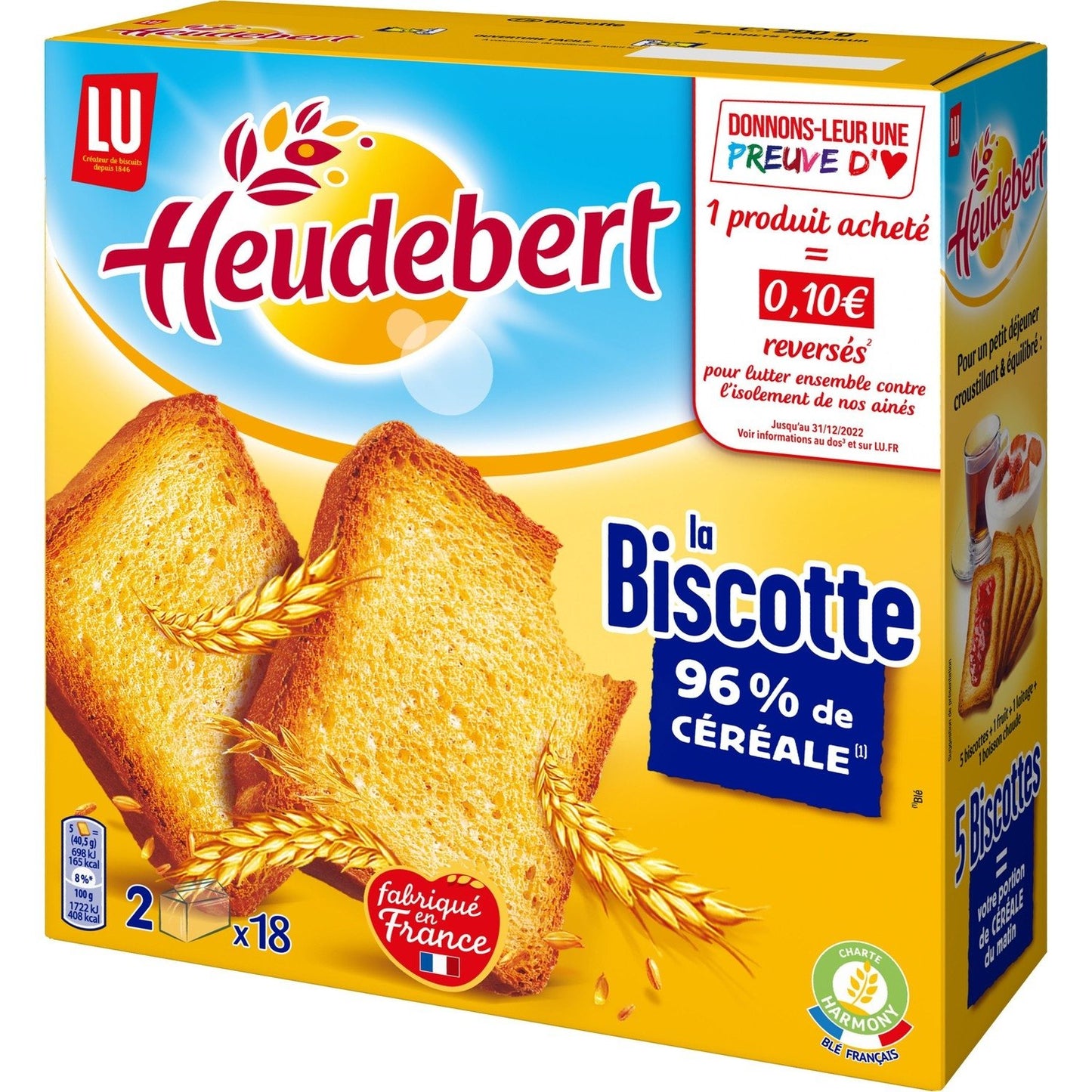 Heudebert LU 96% Cereal Rusks