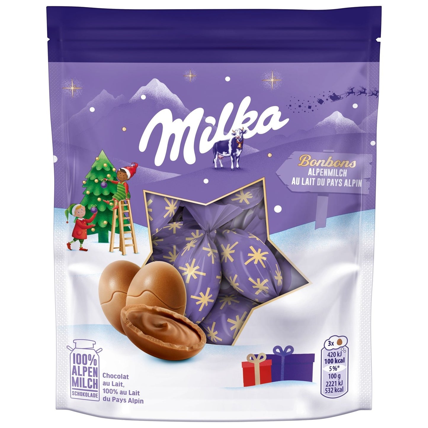 Bouchées de Chocolat Lait MILKA - Gamme de Noël 2025 Le sachet de 86 g