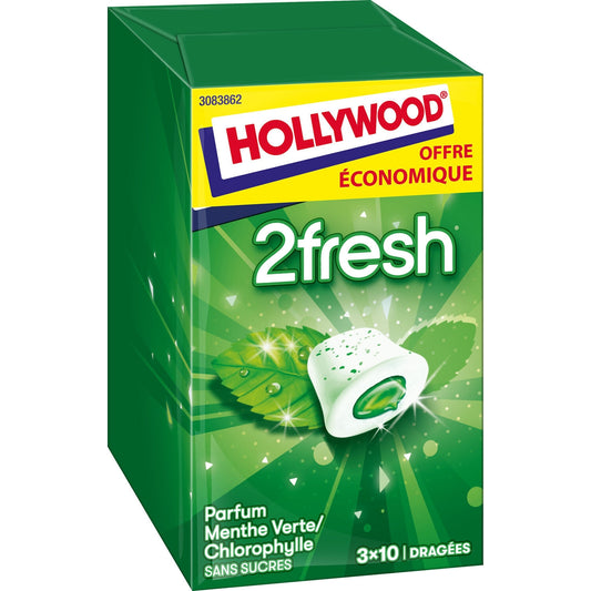 2fresh HOLLYWOOD Zuckerfreier Spearmint Kaugummi