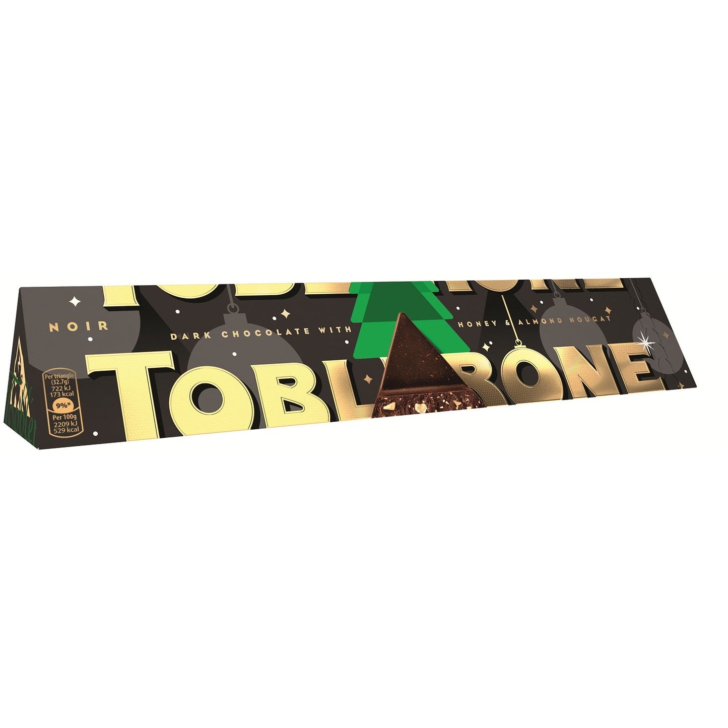 Barre de Chocolat Noir avec Nougat, Miel et Amandes TOBLERONE - Gamme de Noël 2025 La barre de 360 g