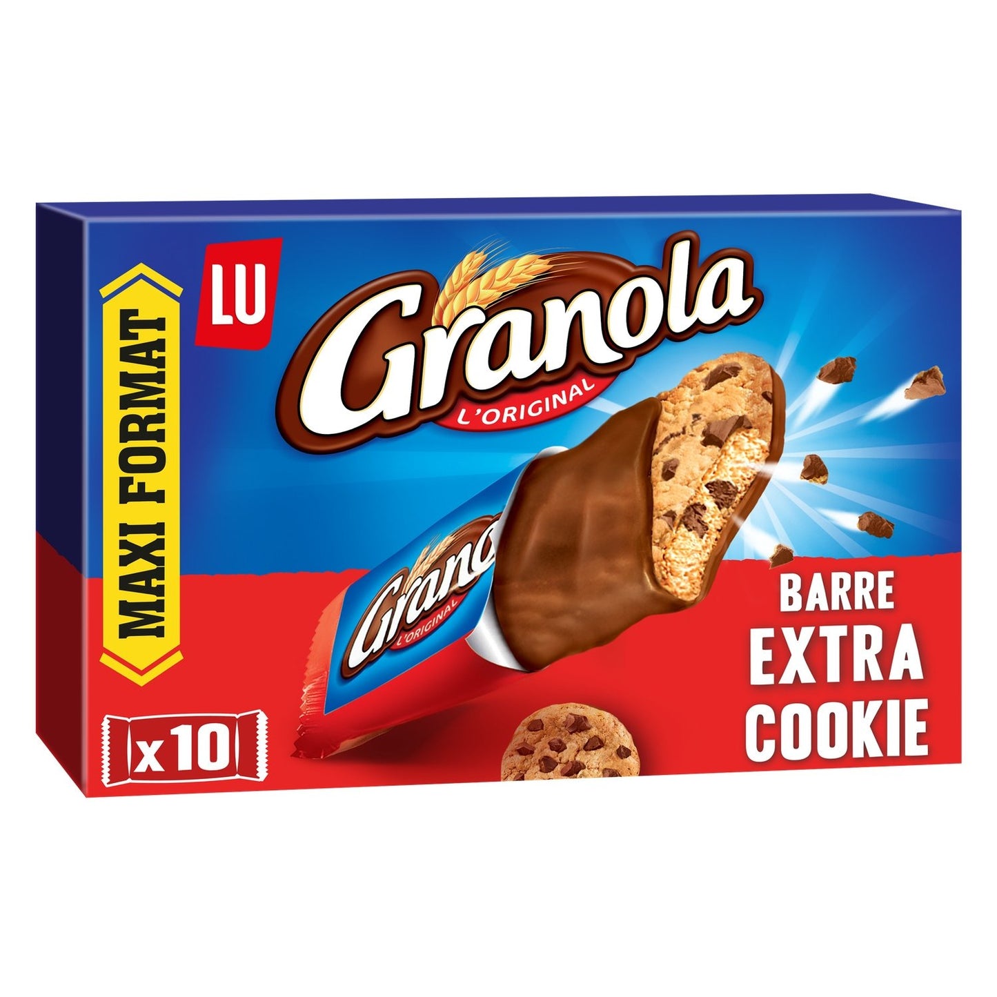Biscuits Barre Cookie aux Pépites de Chocolat Granola LU