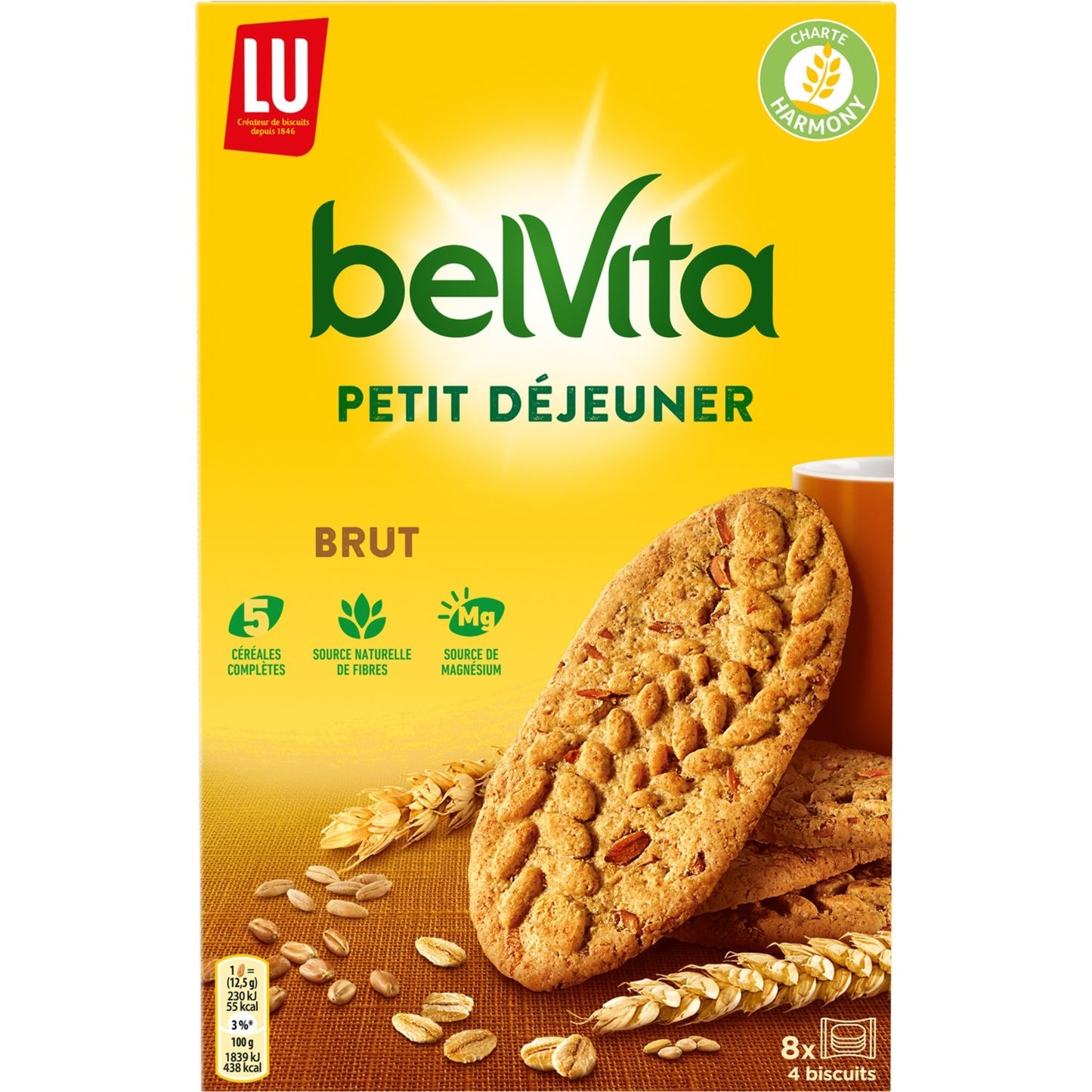 Biscuits Petit Déjeuner Brut Original Belvita LU La boîte de 6 sachets - 400 g